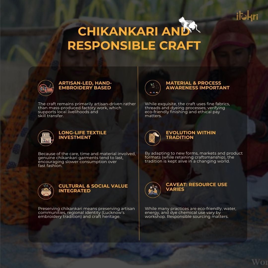 Yellow - chikankari hand embroidered short flared kurta