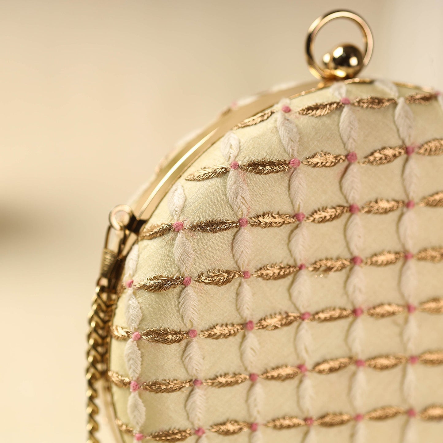 Yellow Chikankari Hand Embroidered Tussar Silk Clutch/Sling Bag