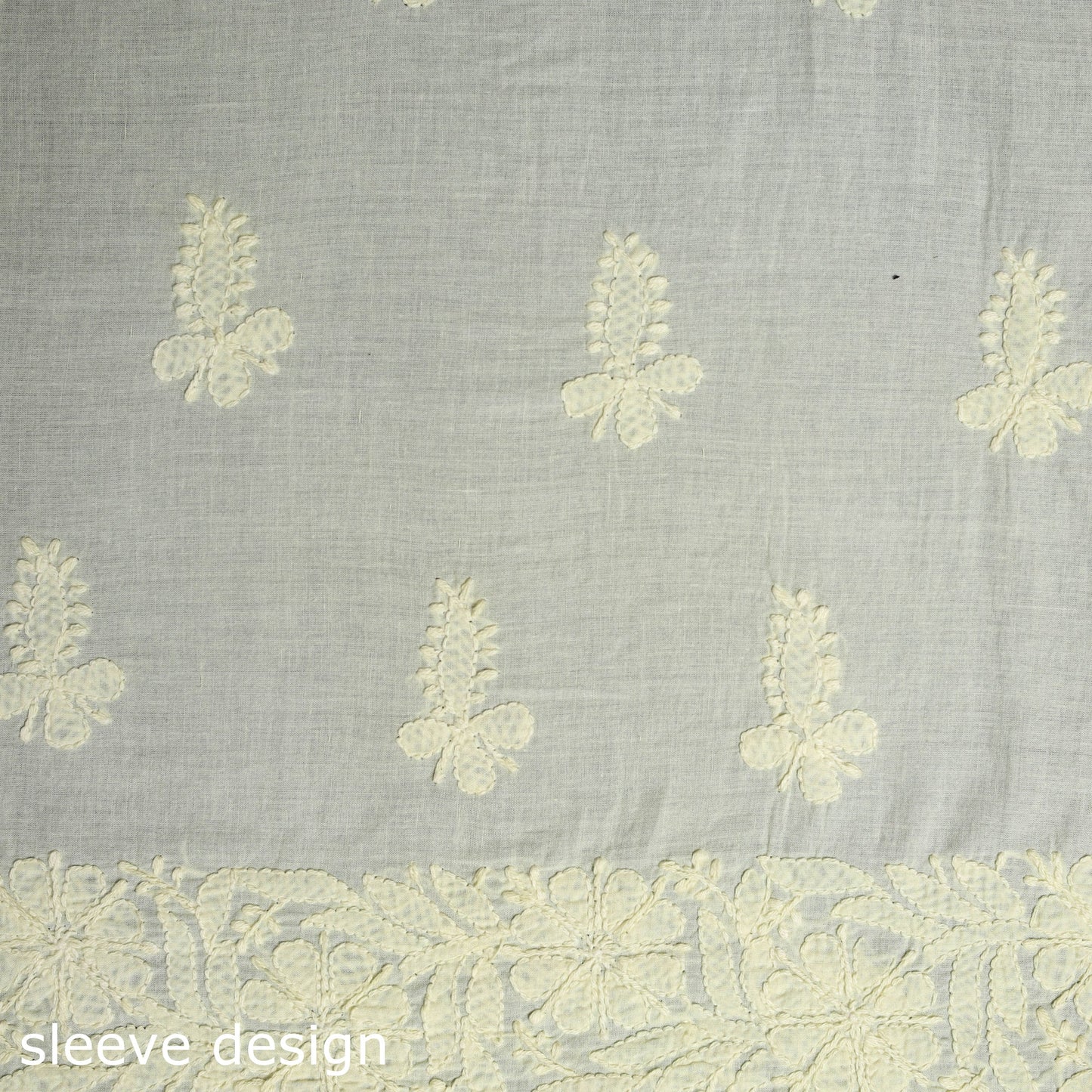 Yellow Chikankari Hand Embroidery Mul Cotton Kurta Material