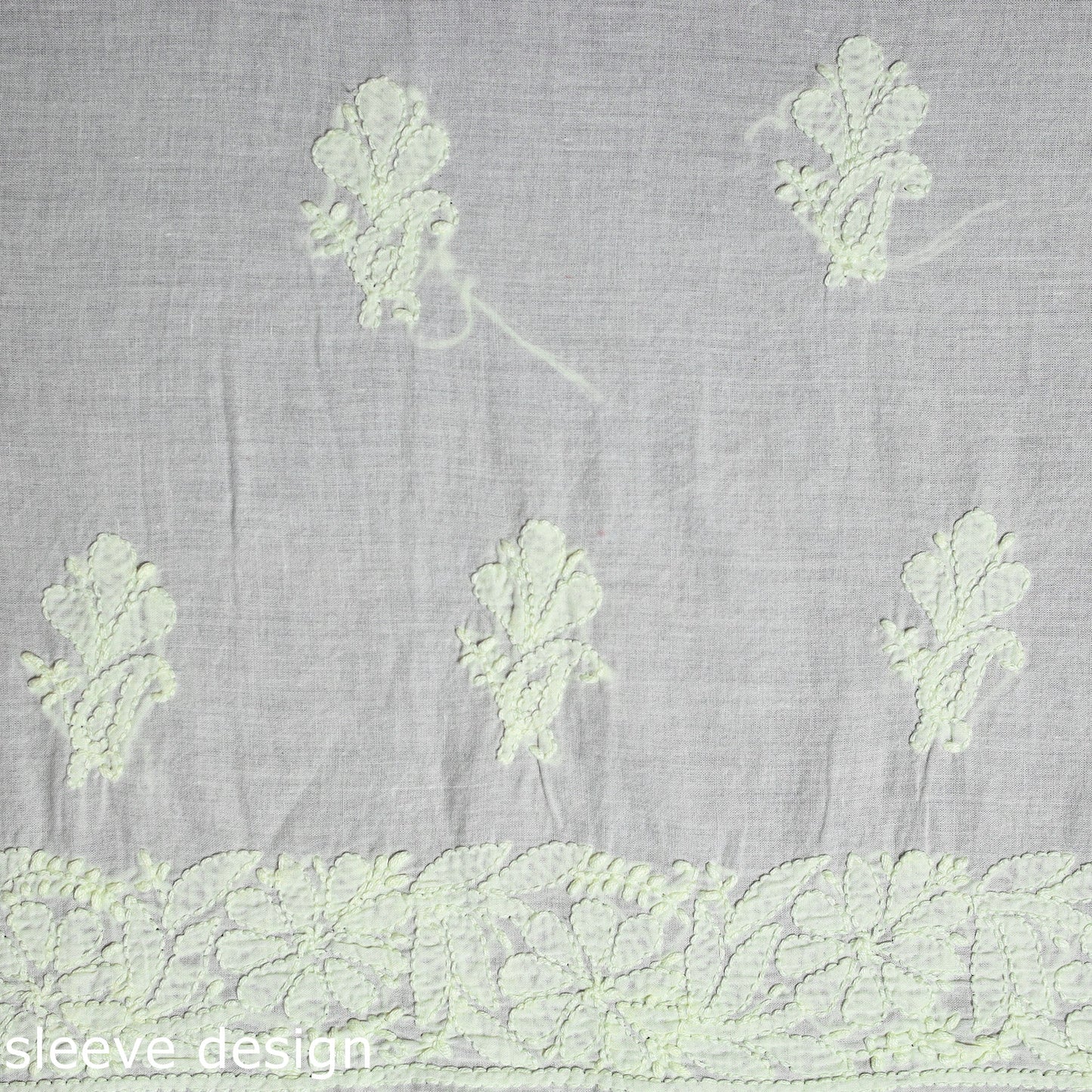 Chikankari Hand Embroidery Mul Cotton Kurta Material