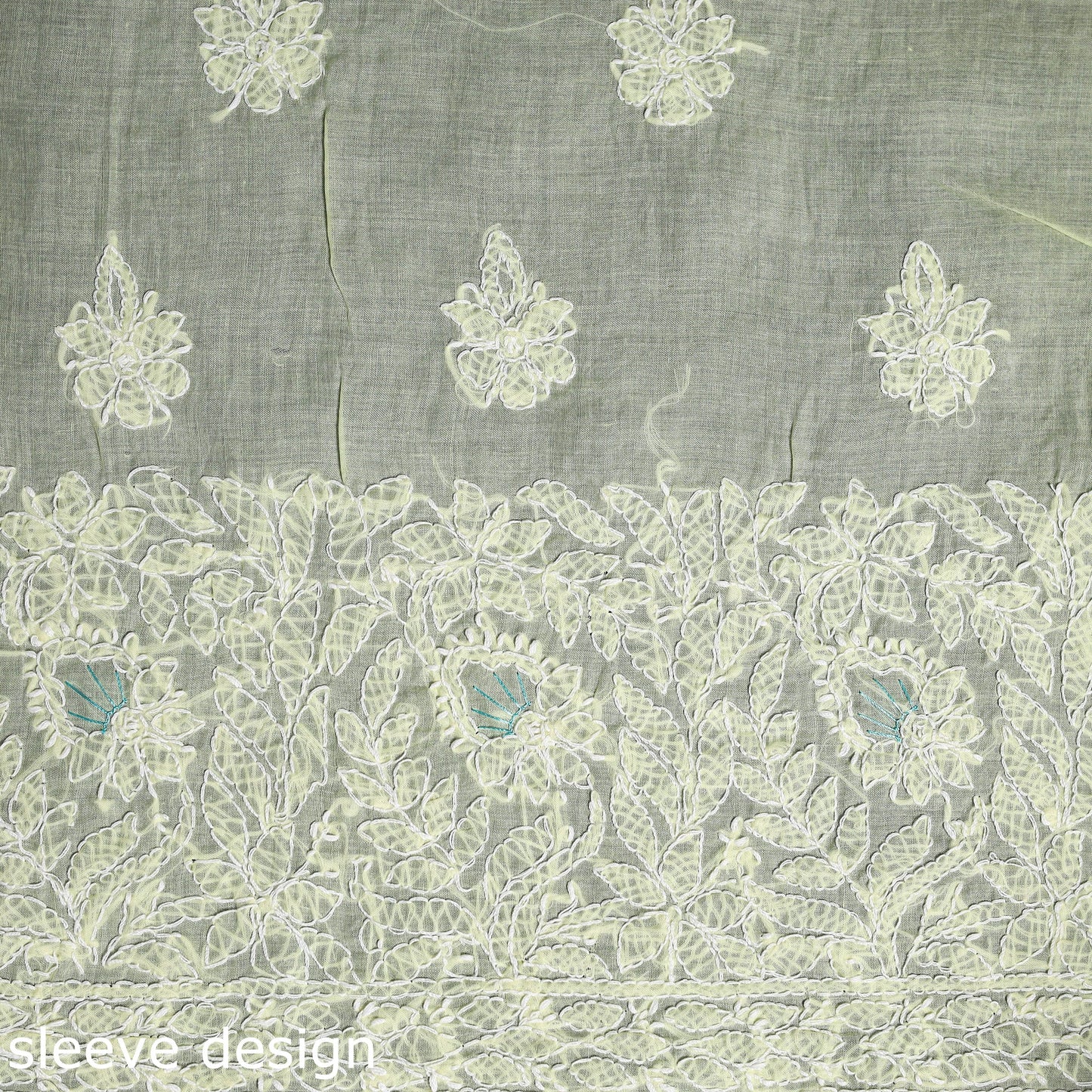 Chikankari with Parsi Style Embroidery Cotton Kurta Material