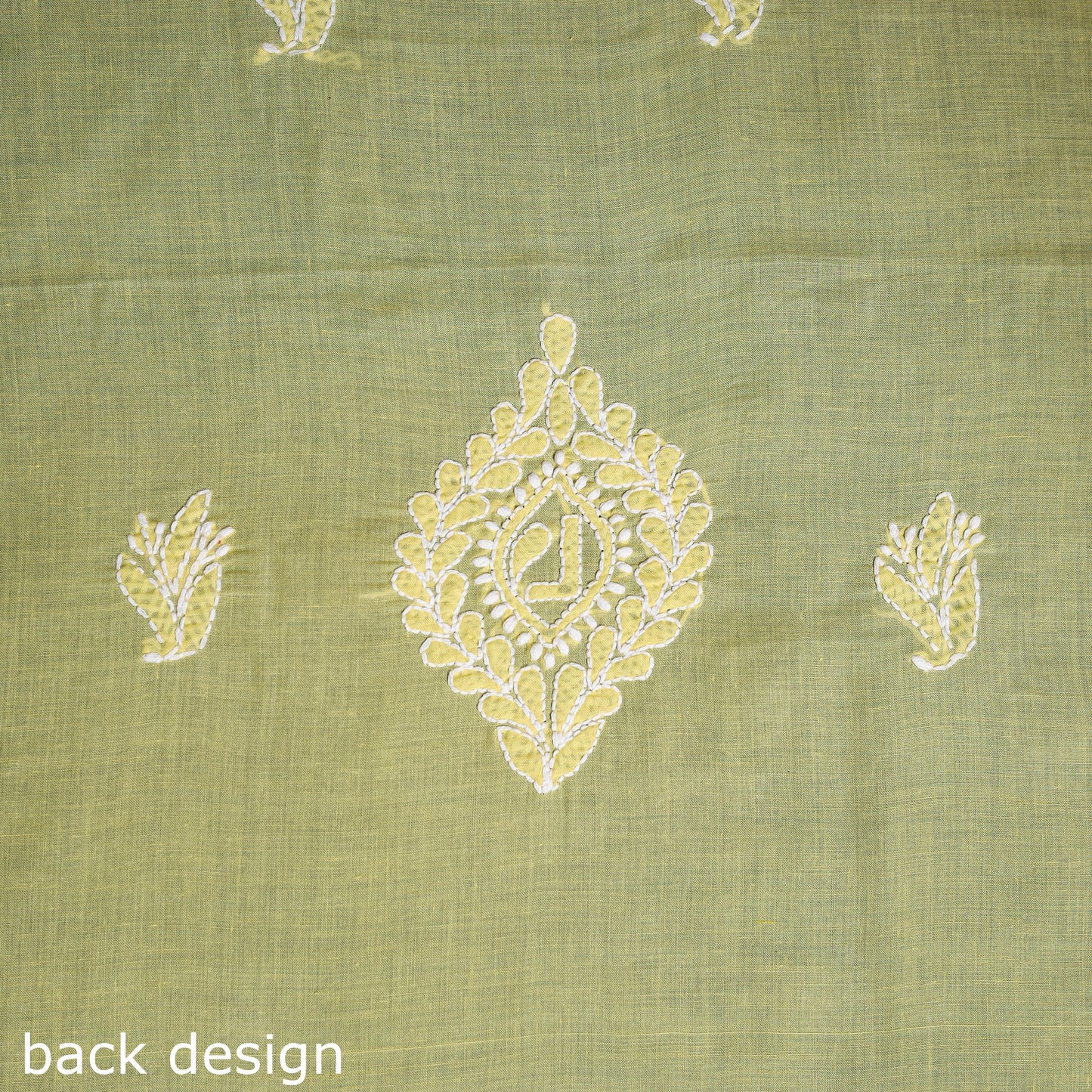 Yellow Chikankari with Parsi Style Embroidery Cotton Kurta Material