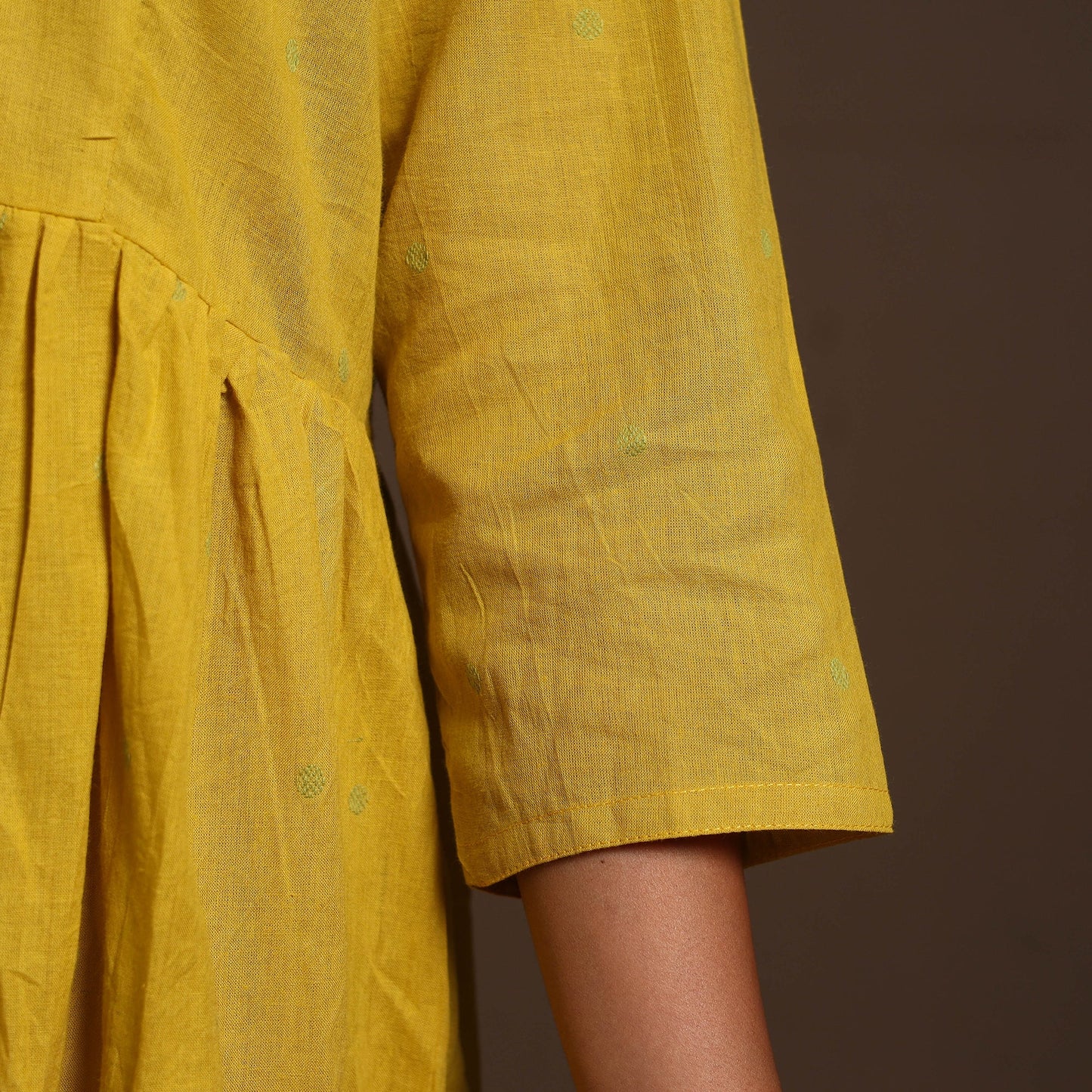 Yellow - cotton jacquard kurta set (set of 2) 09