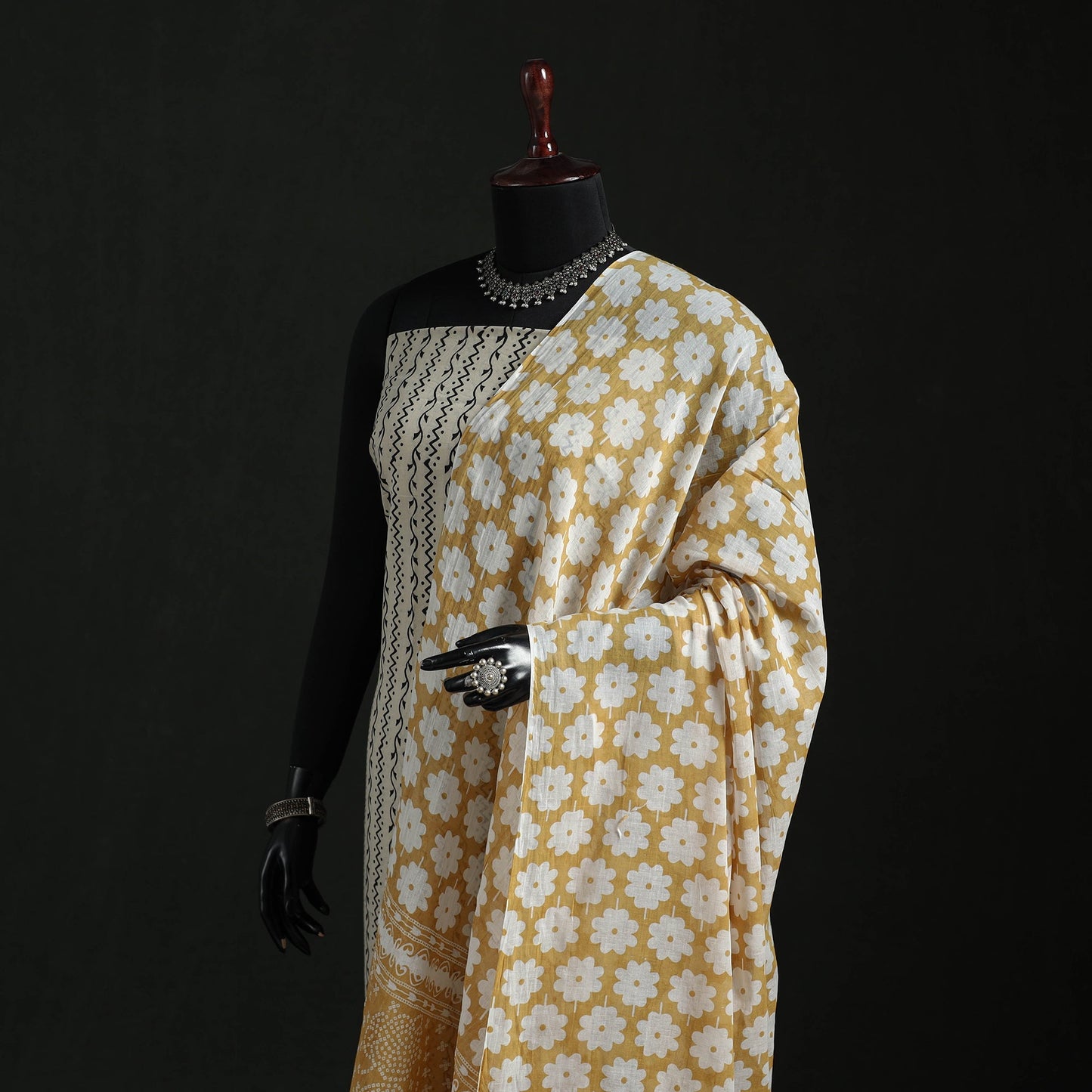 Cotton jaipur printed dupatta 14 - handcrafted