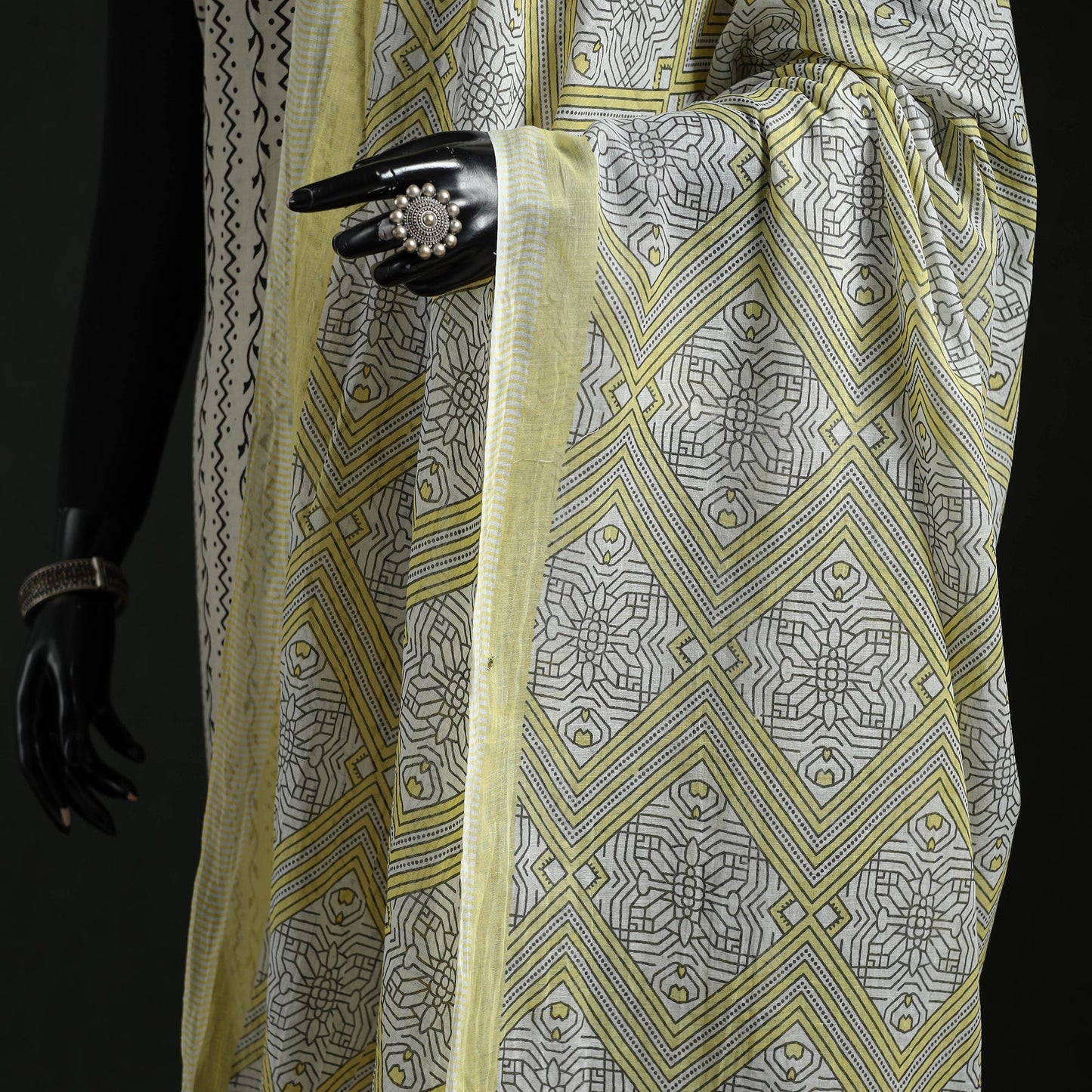 Cotton jaipur printed dupatta 18 - handcrafted