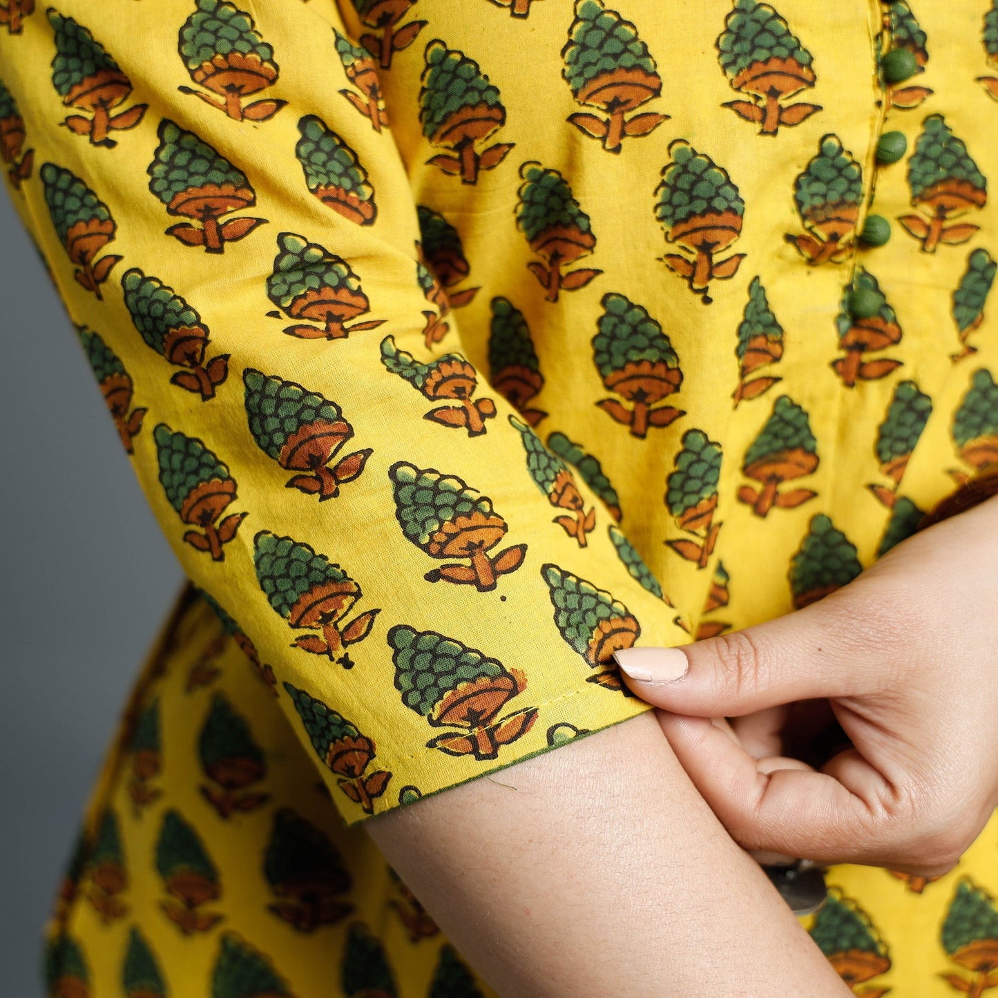 Ajrakh Block Printed Cotton Long Kurta for Women