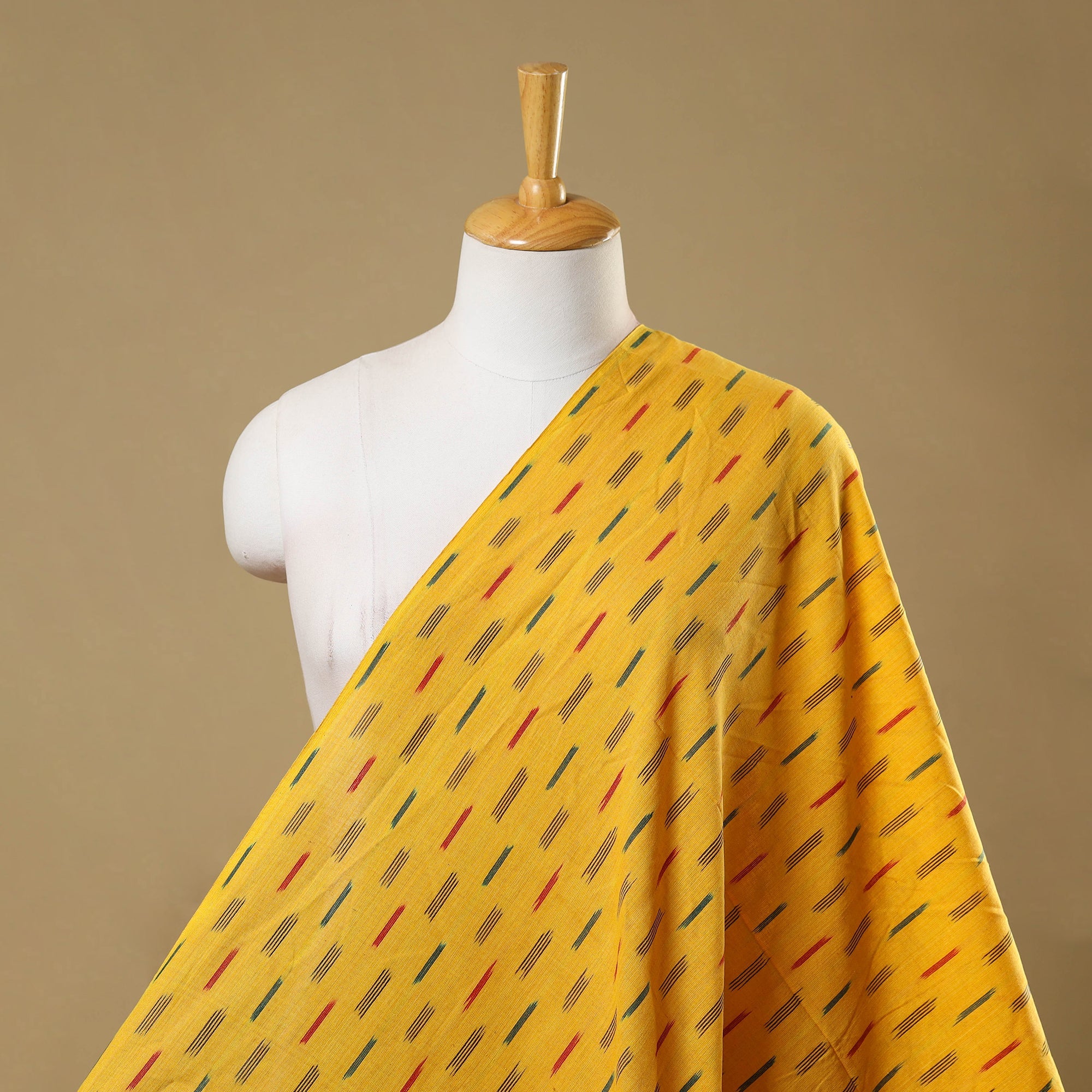 Yellow - Cotton Pochampally Ikat Fabric 11