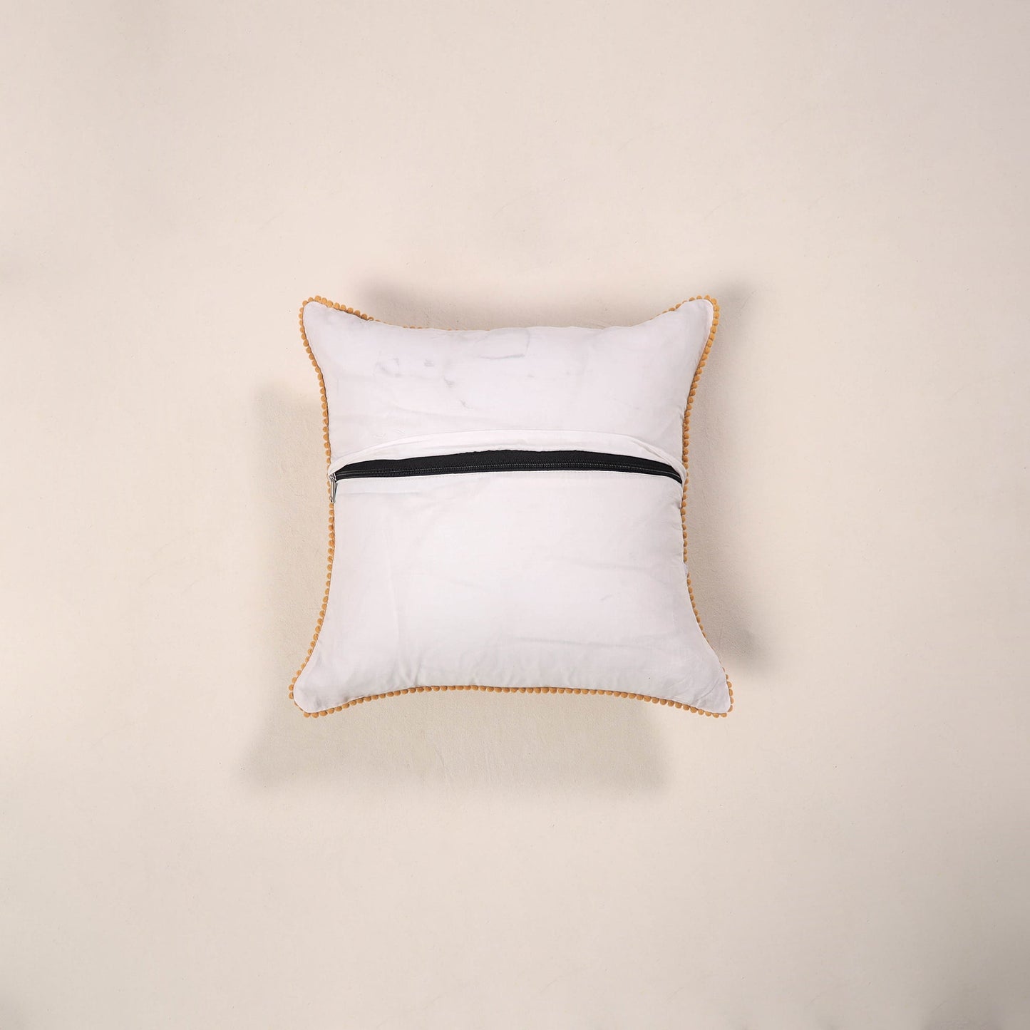 Yellow - cotton sanganeri cushion cover 17 - handcrafted