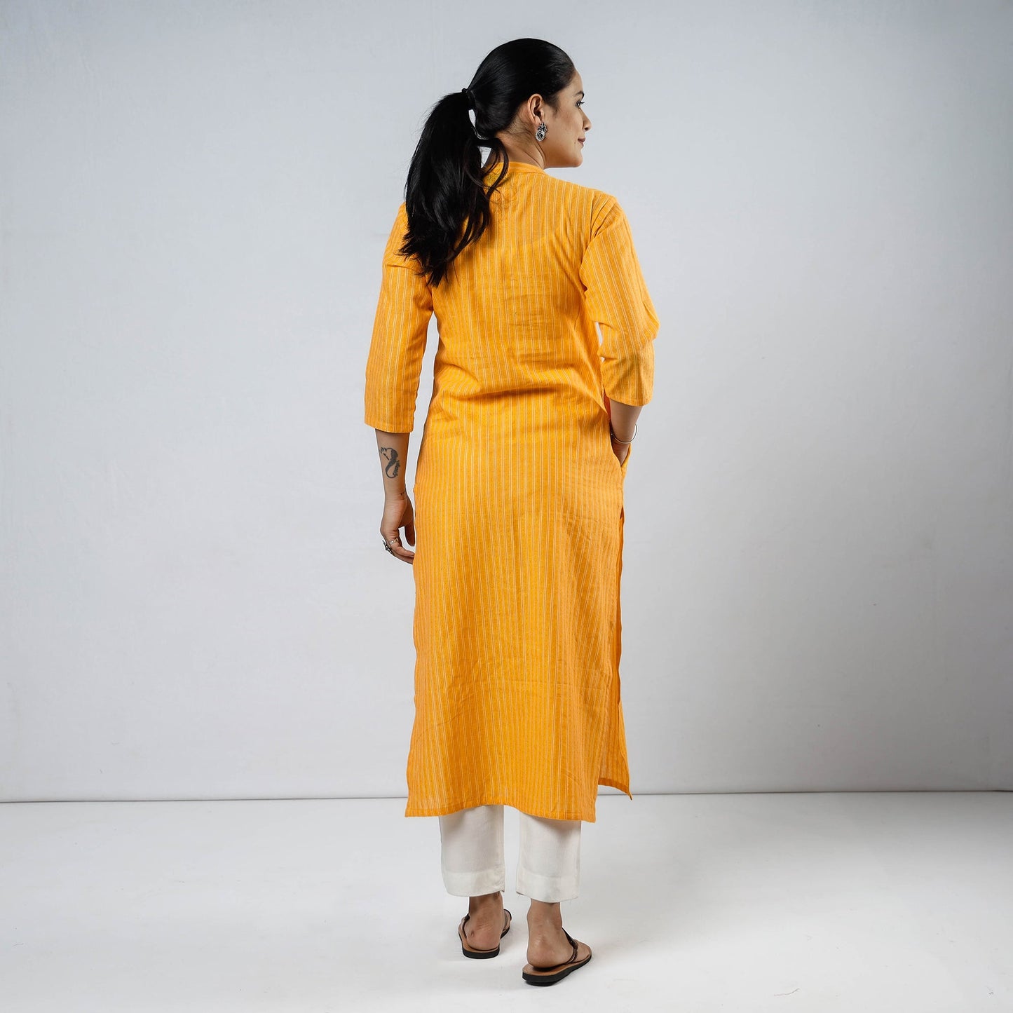 Cotton Straight Jacquard Kurta for Women