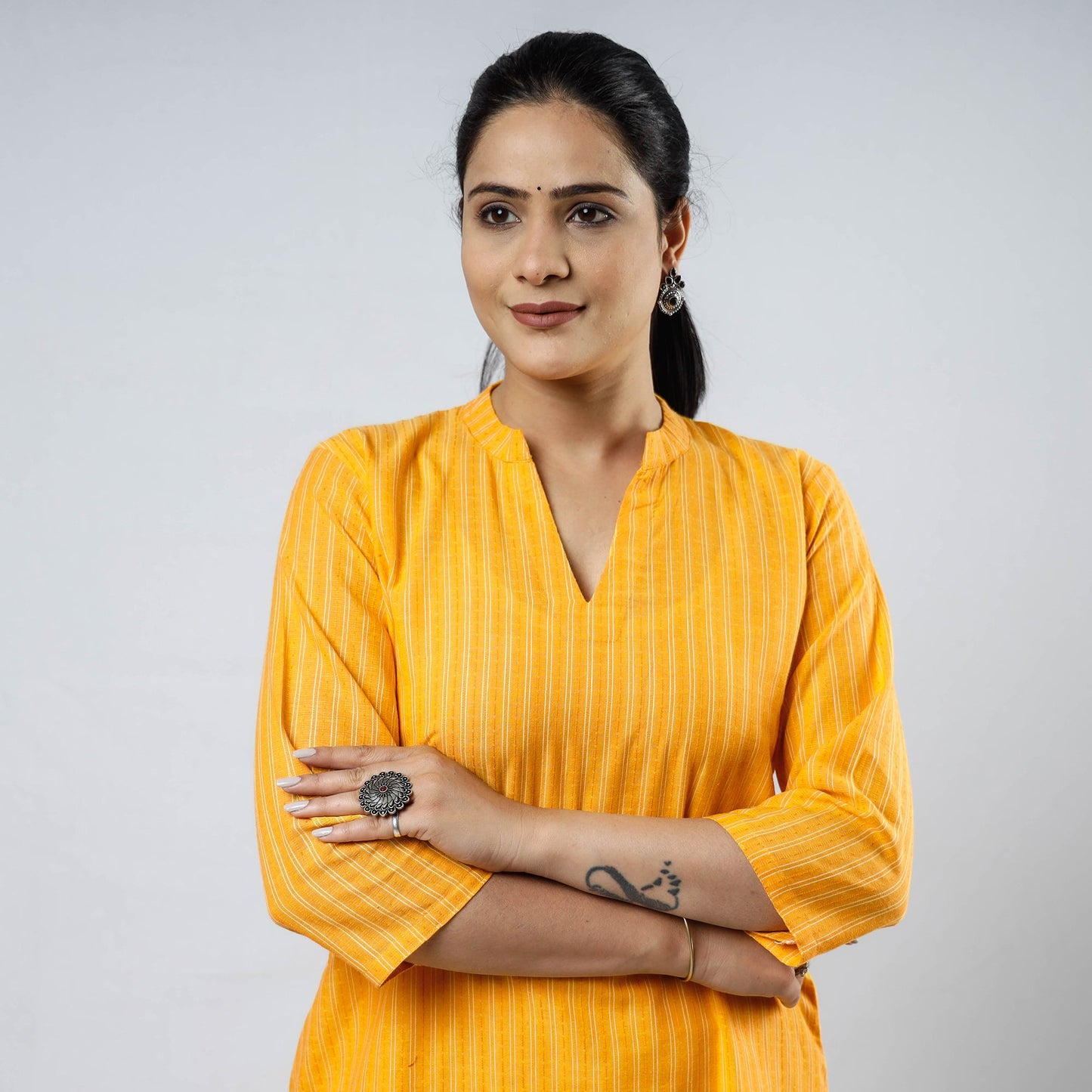 Cotton Straight Jacquard Kurta for Women