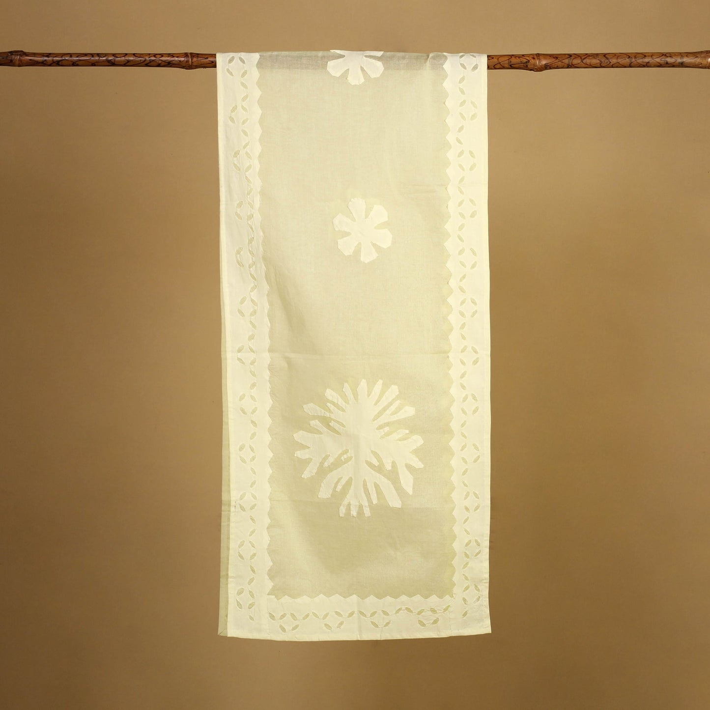 Buy Cut Work Cotton Yellow Barmer Applique Stole