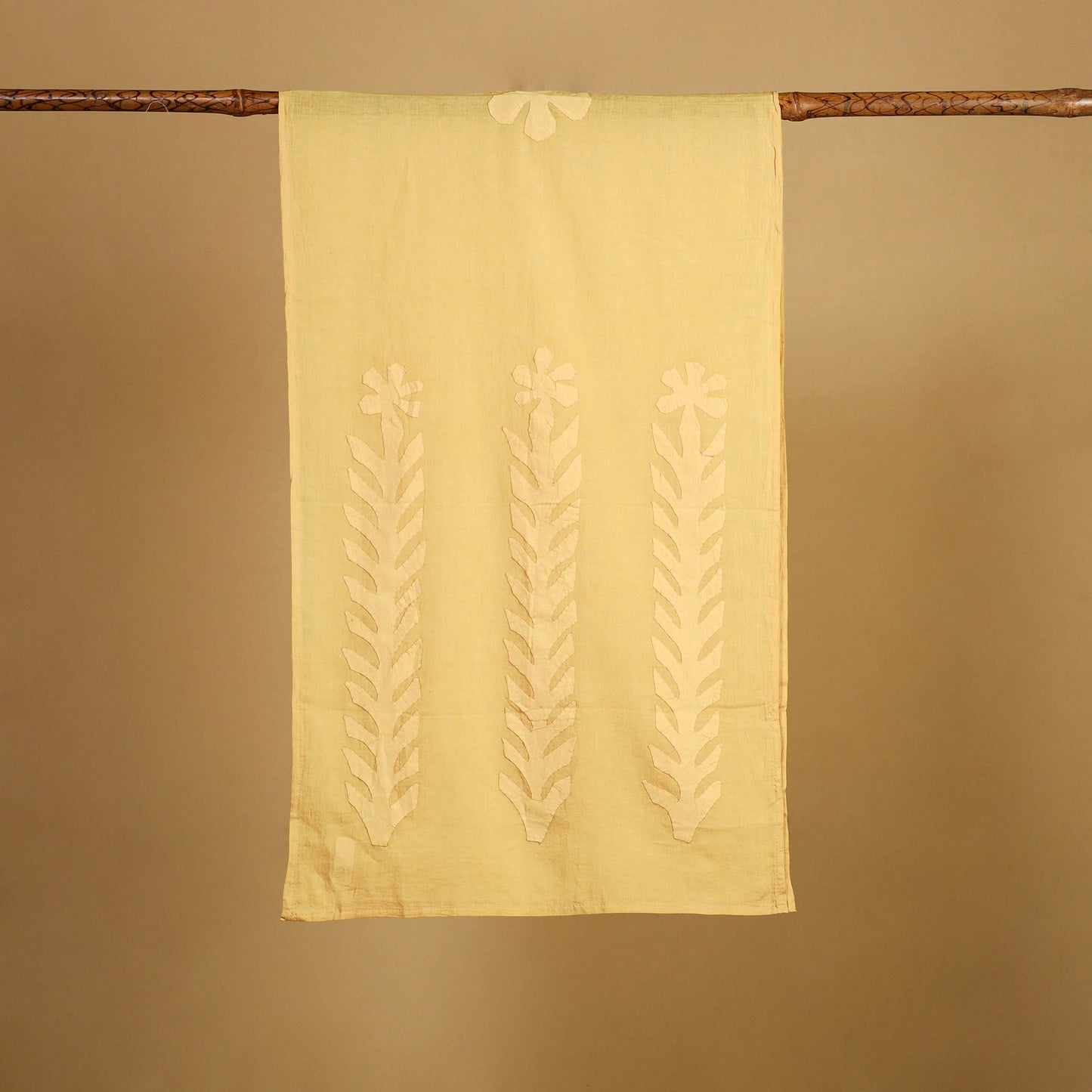 Cut Work Cotton Yellow Barmer Applique Stole