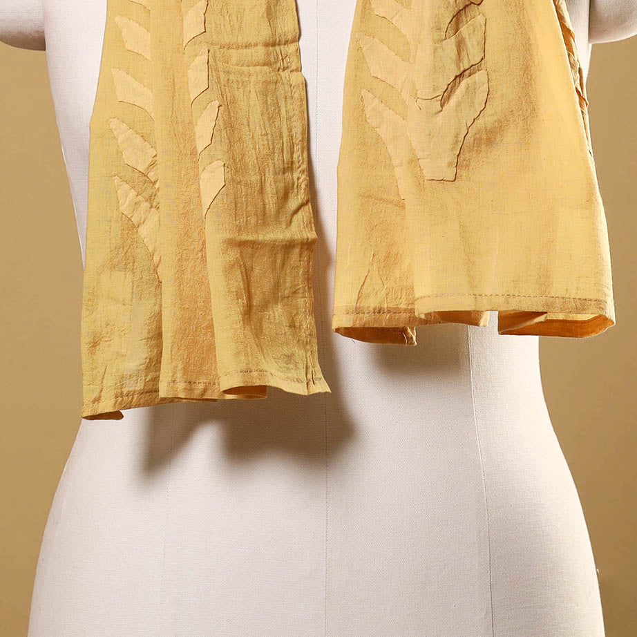 Cut Work Cotton Yellow Barmer Applique Stole