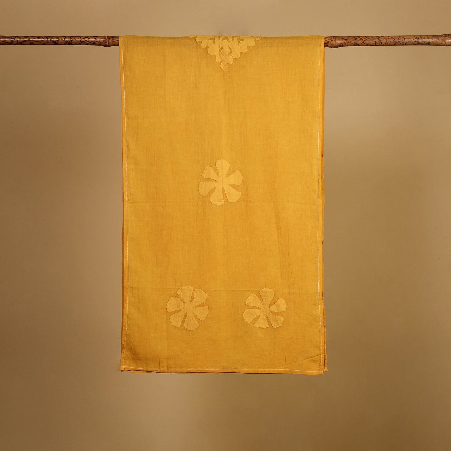 Cut Work Mul Cotton Orange Barmer Applique Stole