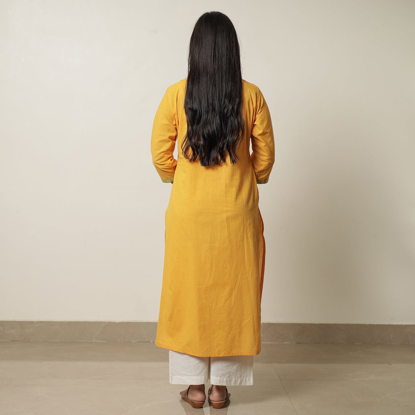 Dharwad Cotton Straight Kurta with Pipad Patchwork 11