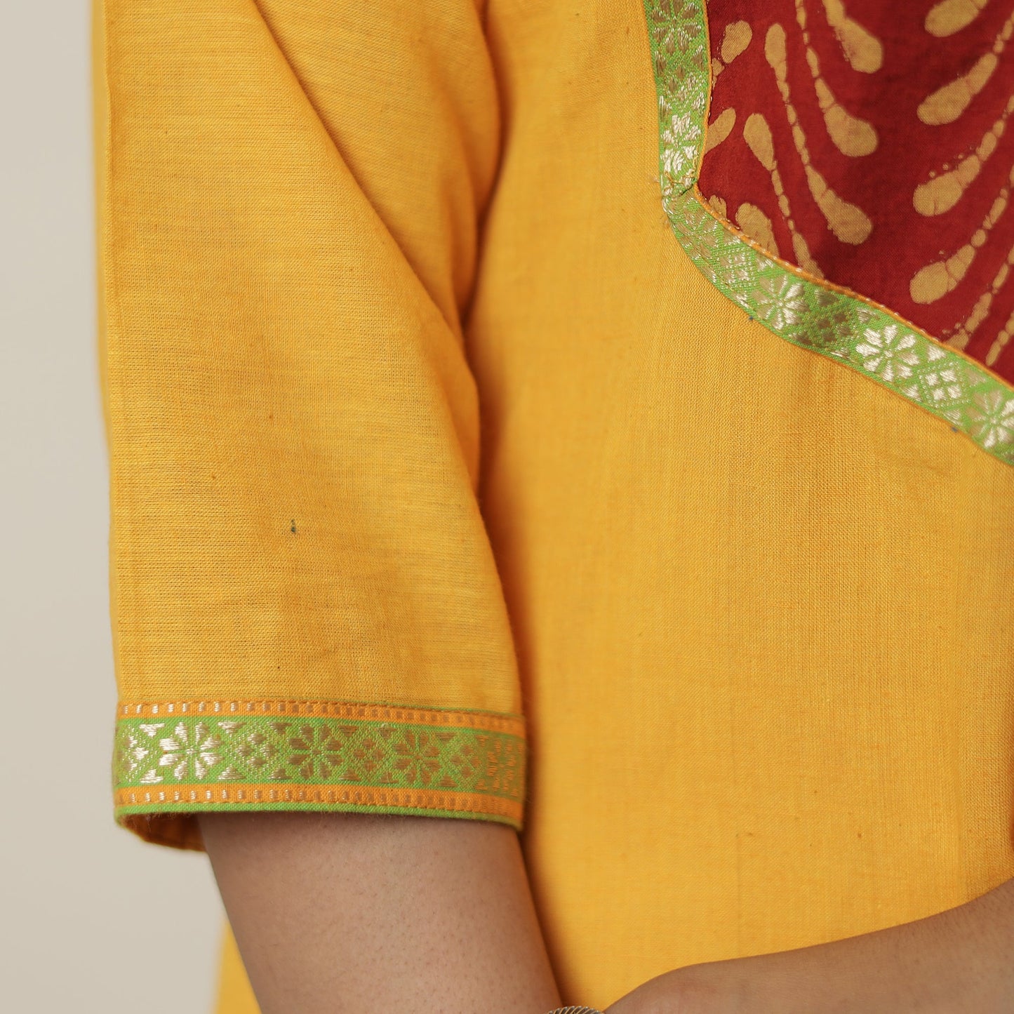 Dharwad Cotton Straight Kurta with Pipad Patchwork 11