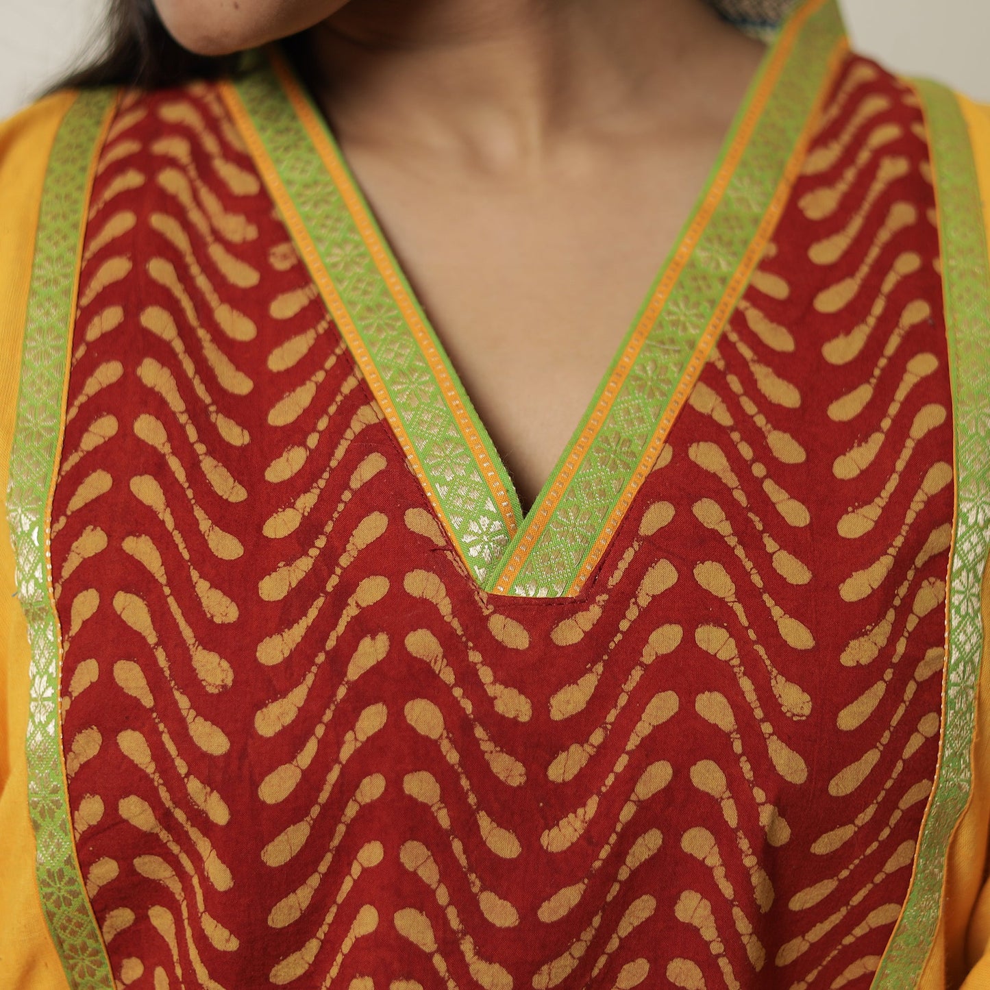 Dharwad Cotton Straight Kurta with Pipad Patchwork 11