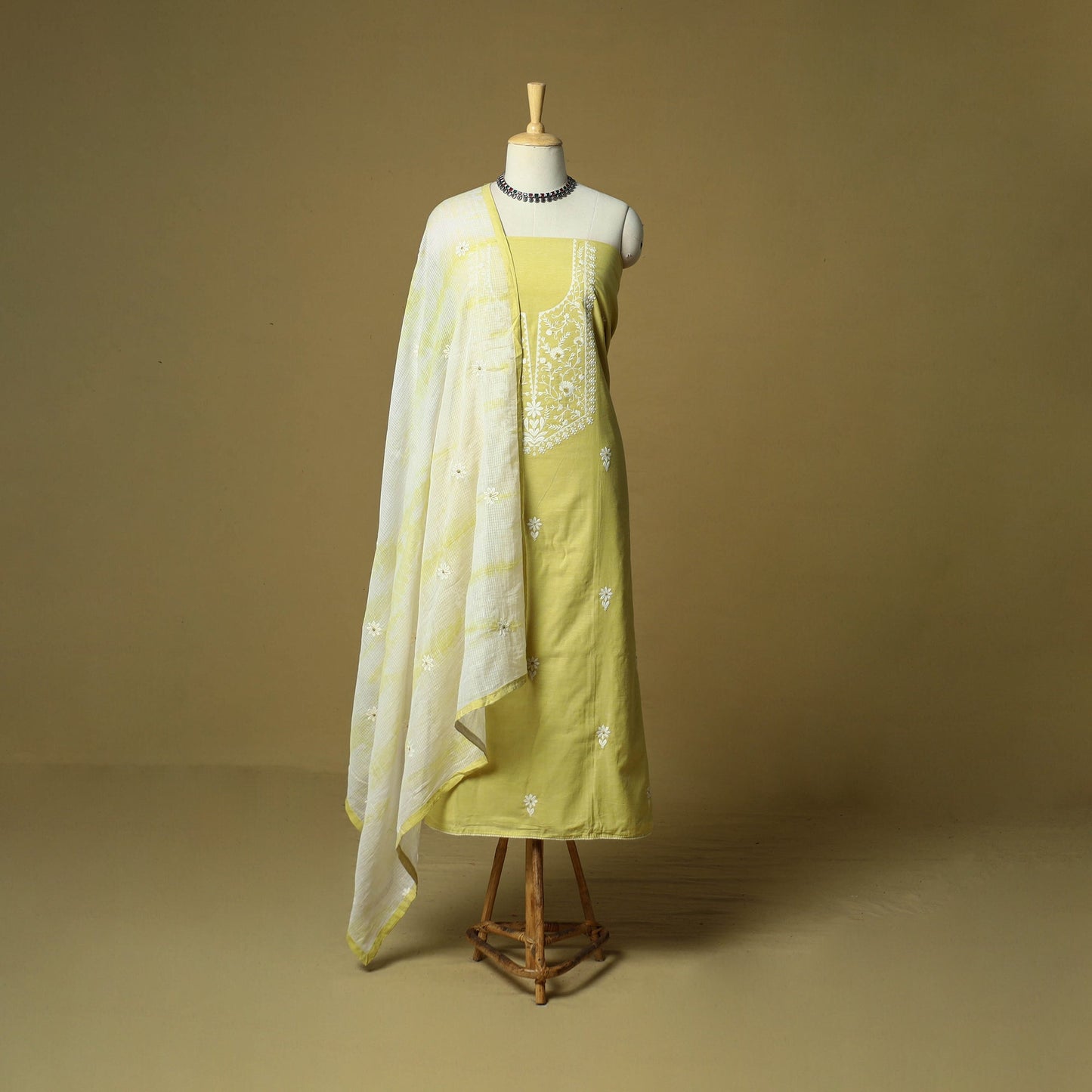 Embroidered cotton 3pc unstitched dress material 95