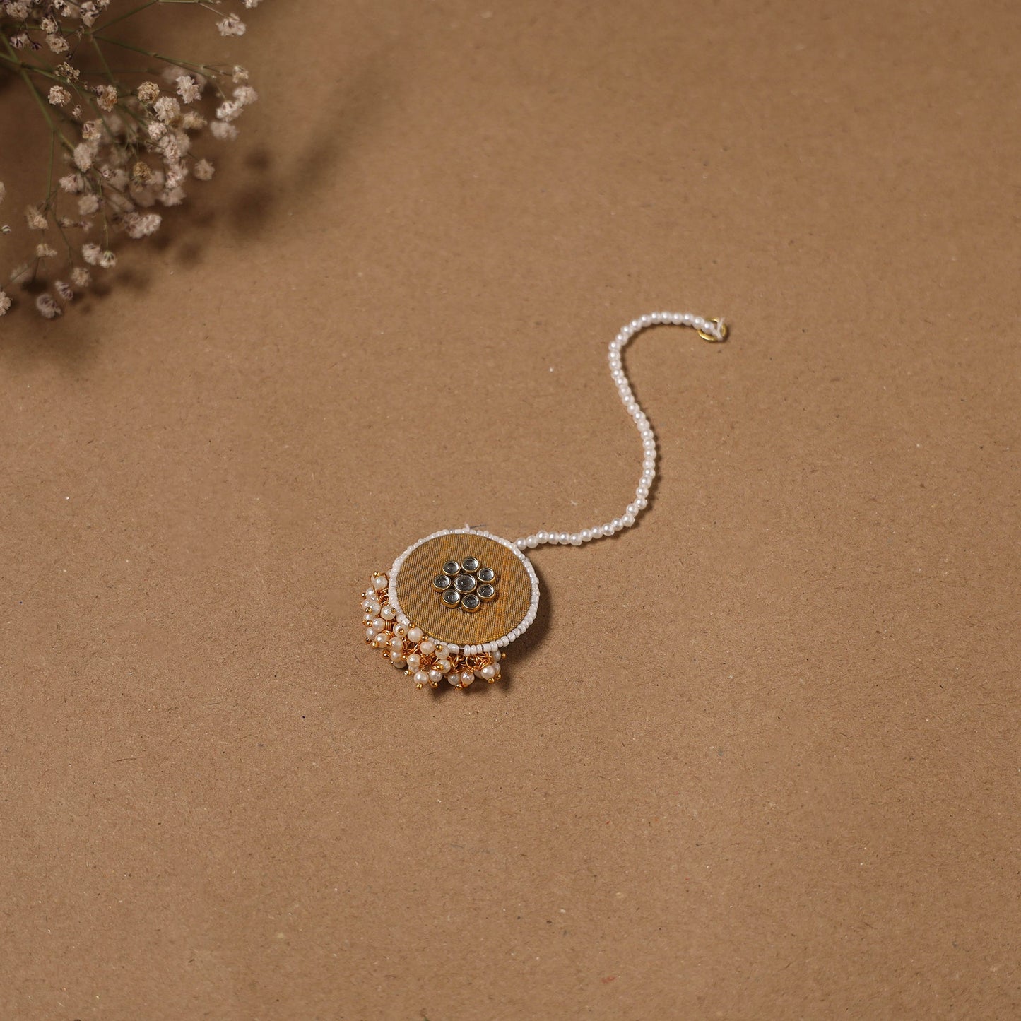 Fabart kundan earrings & maang tikka set 02 - handcrafted