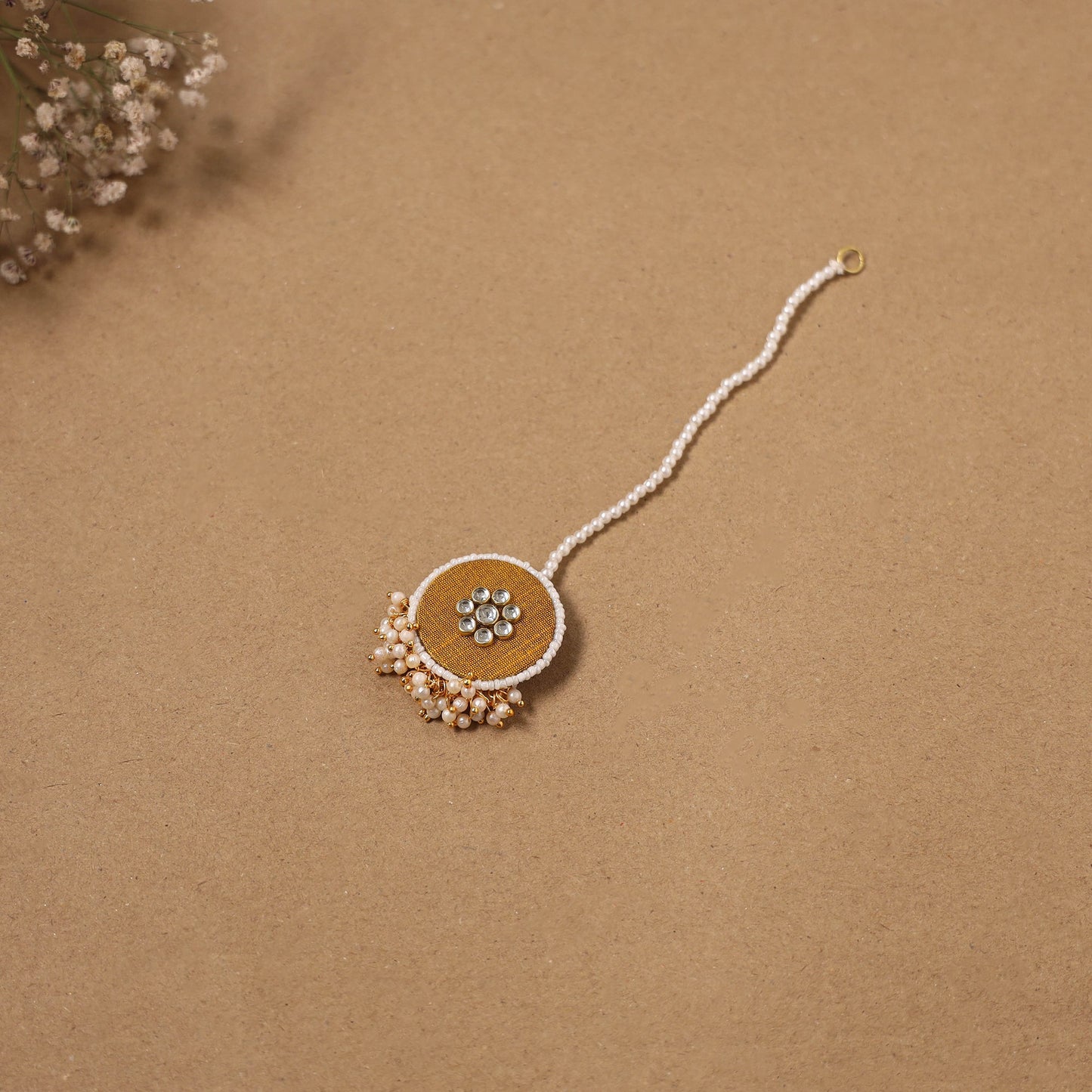 Fabart kundan earrings & maang tikka set 09 - handcrafted