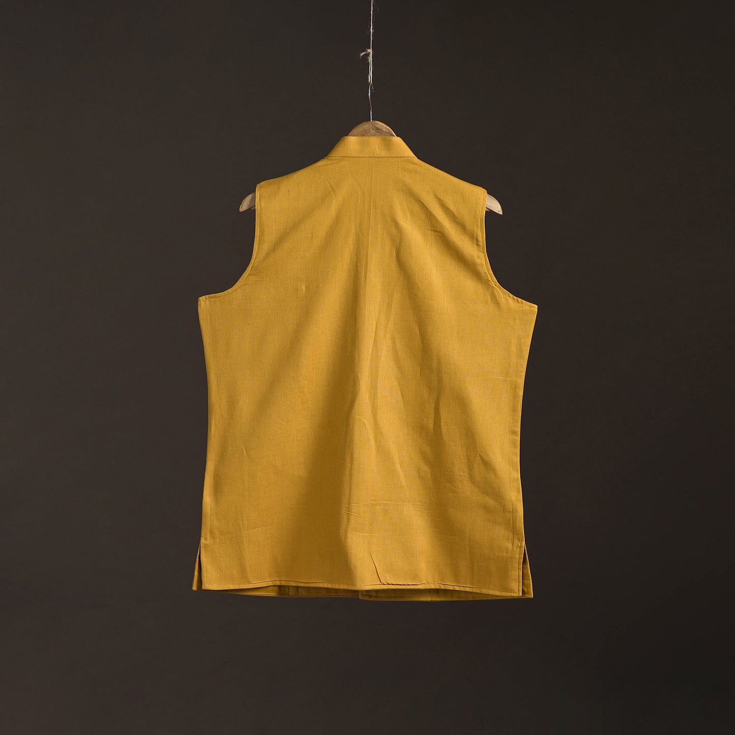 Flex cotton men plain nehru jacket 06 - handcrafted