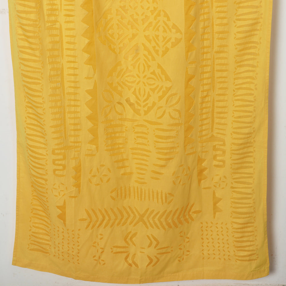 Flower Cutwork Cotton Barmer Applique Door Curtain