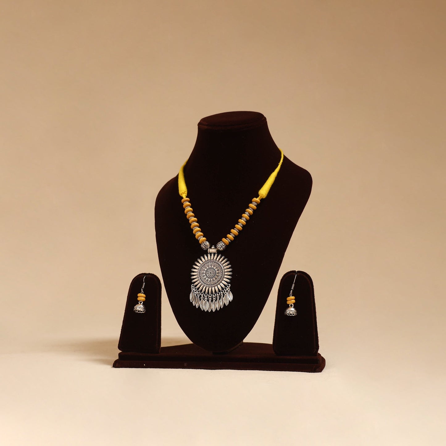 German silver beaded necklace set 38 - handcrafted