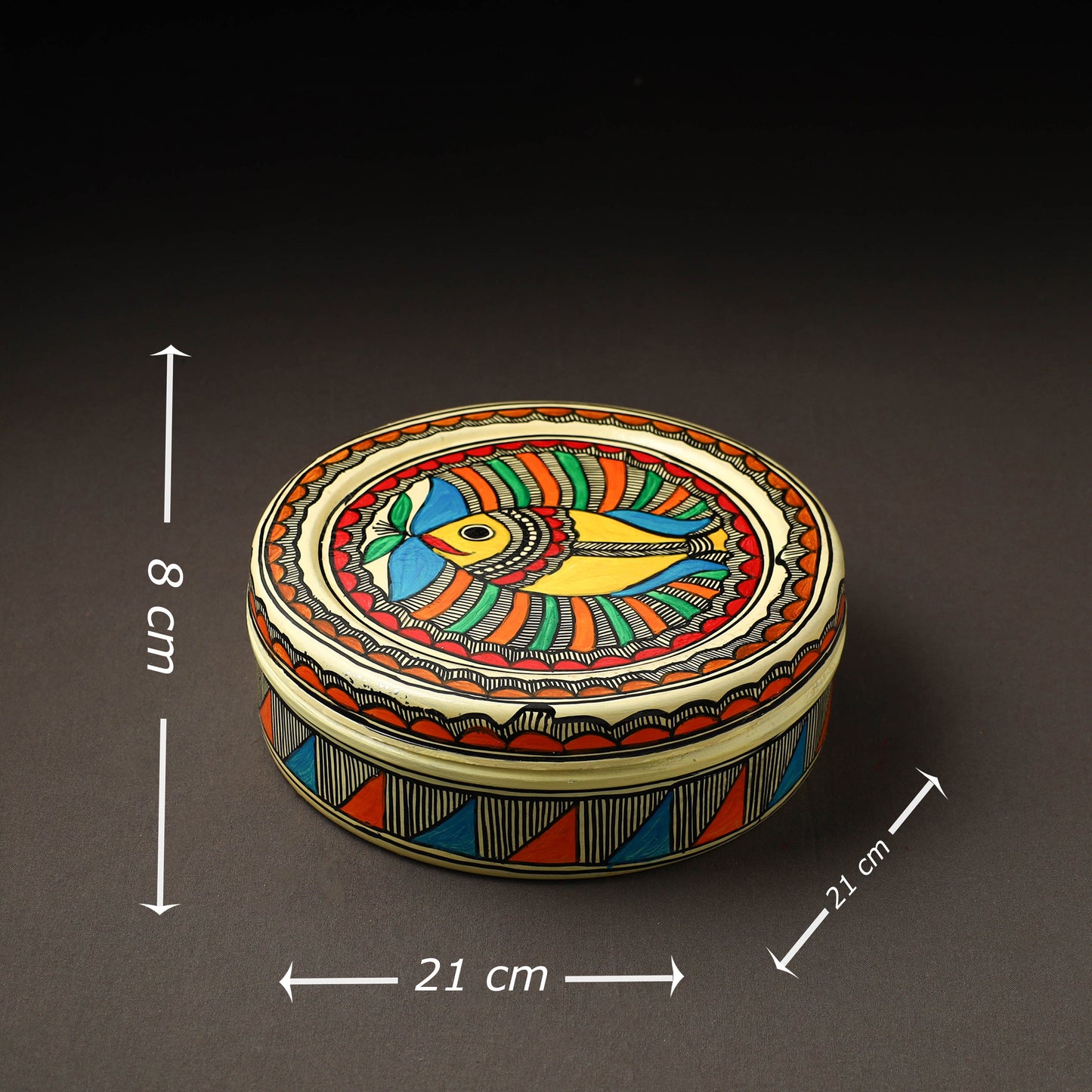 Godna Madhubani Handpainted Stainless Steel Casserole