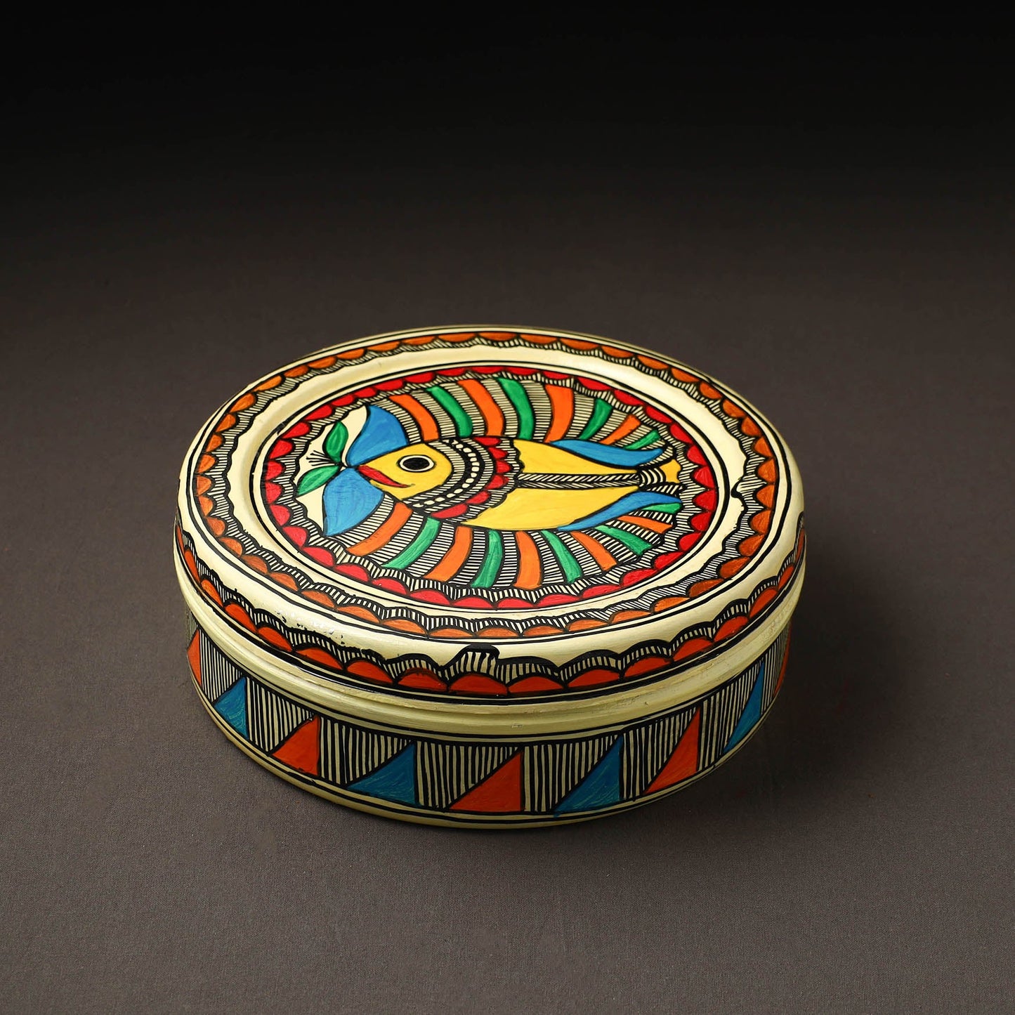 Godna Madhubani Handpainted Stainless Steel Casserole