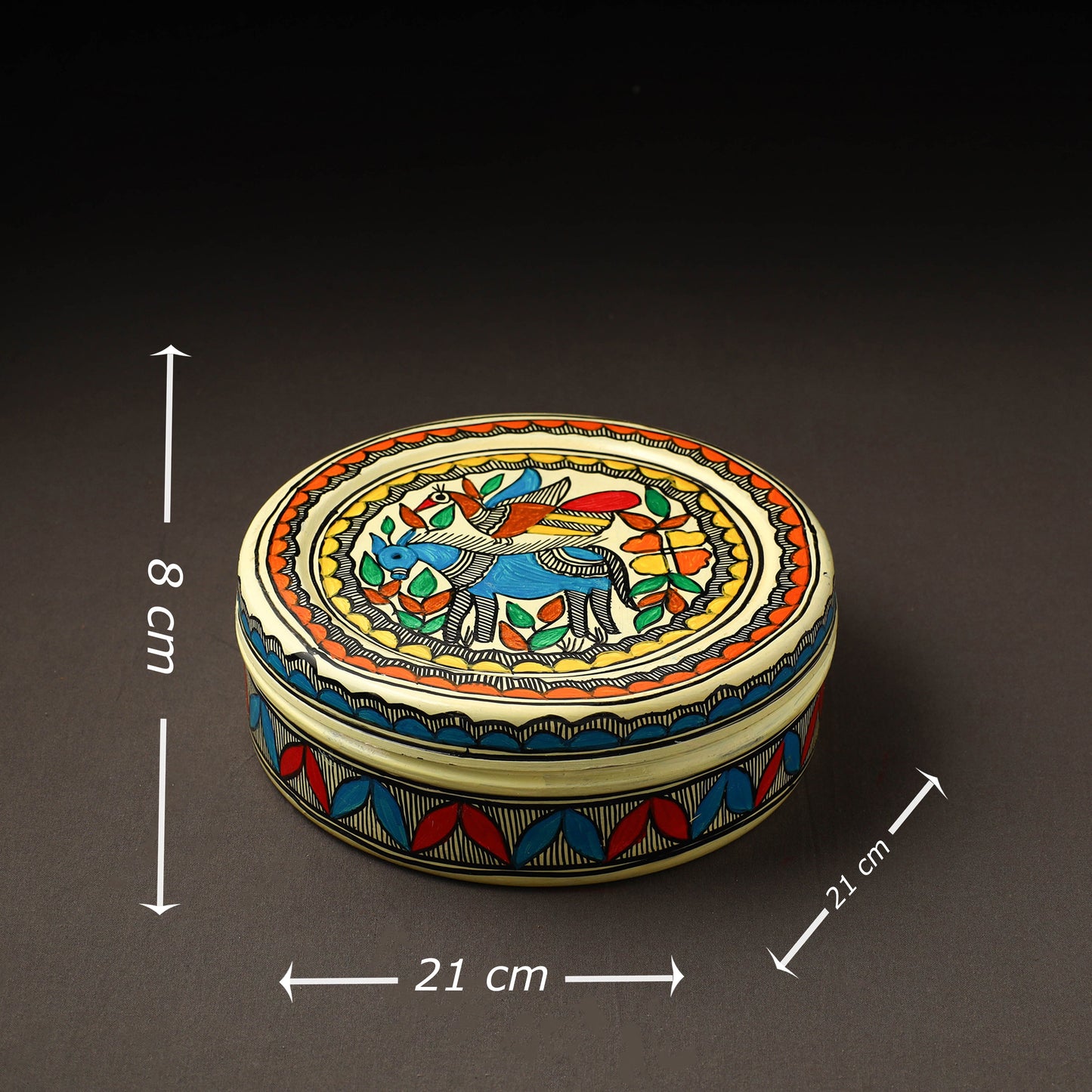 Godna Madhubani Handpainted Stainless Steel Casserole