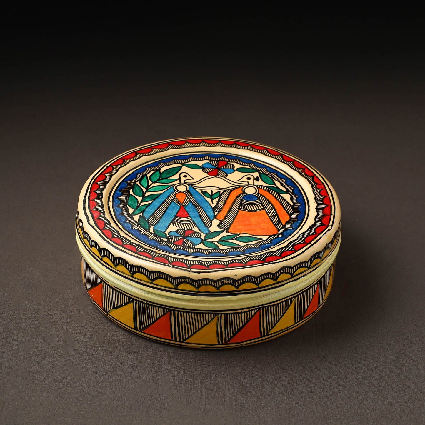 Godna Madhubani Handpainted Stainless Steel Casserole