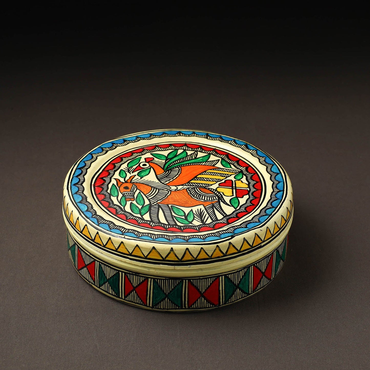 Godna Madhubani Handpainted Stainless Steel Casserole