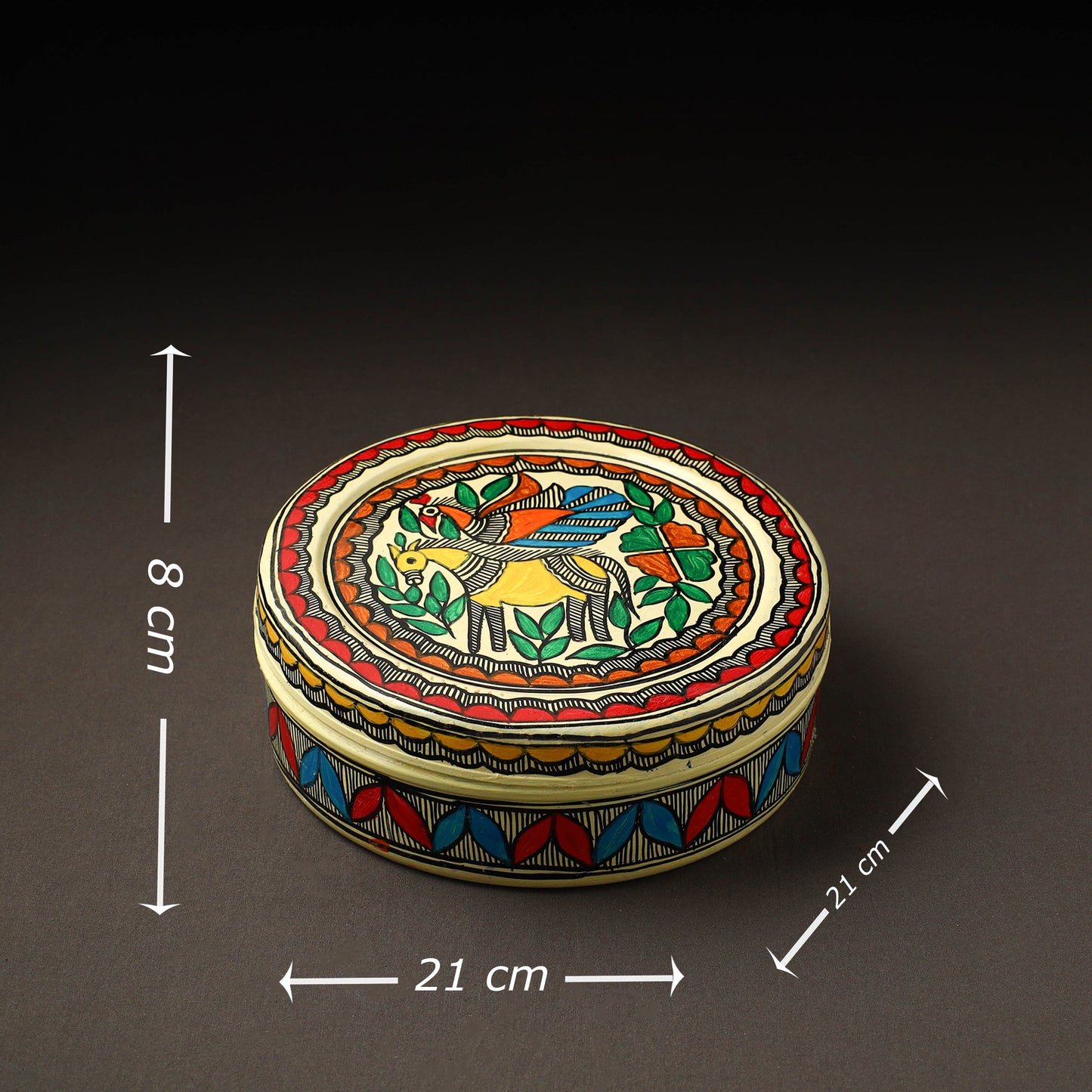 Godna Madhubani Handpainted Stainless Steel Casserole