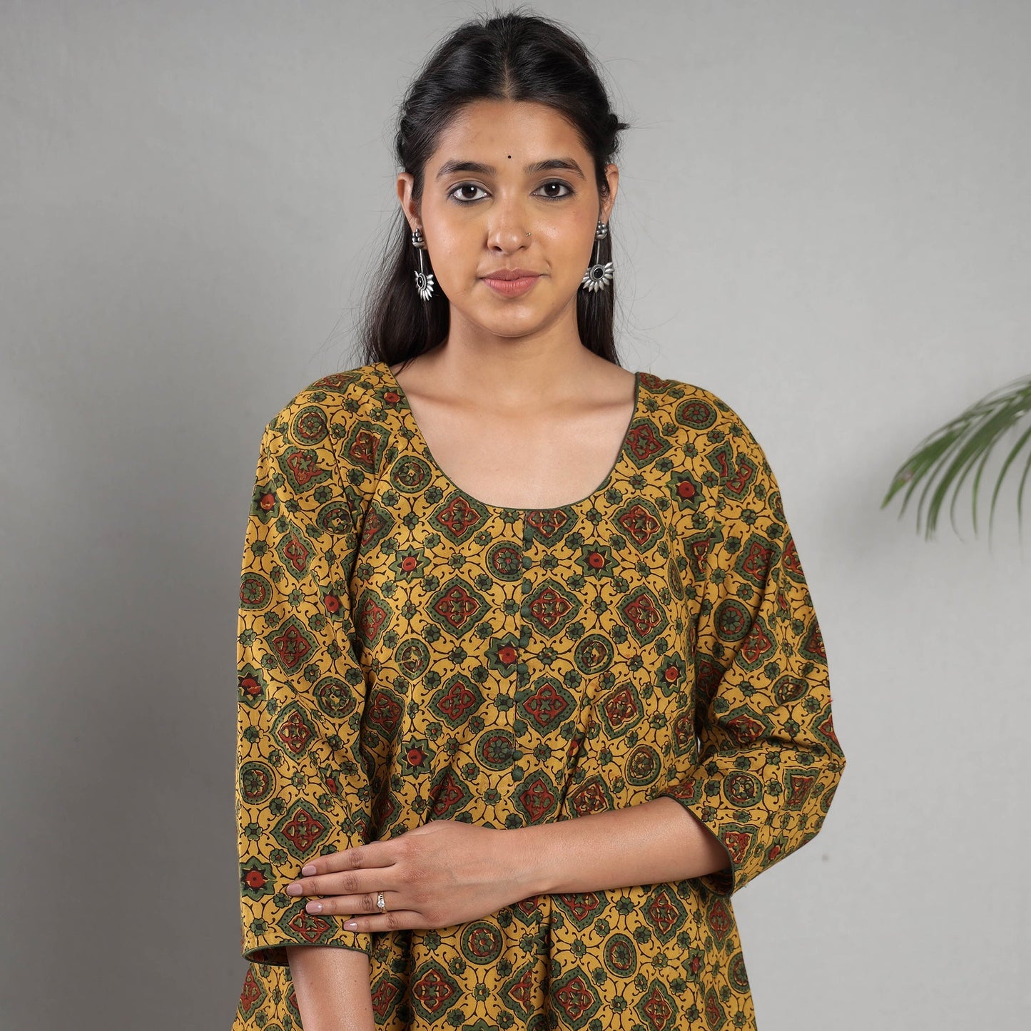 Ajrakh Block Printing Cotton Kurta with Palazzo Set