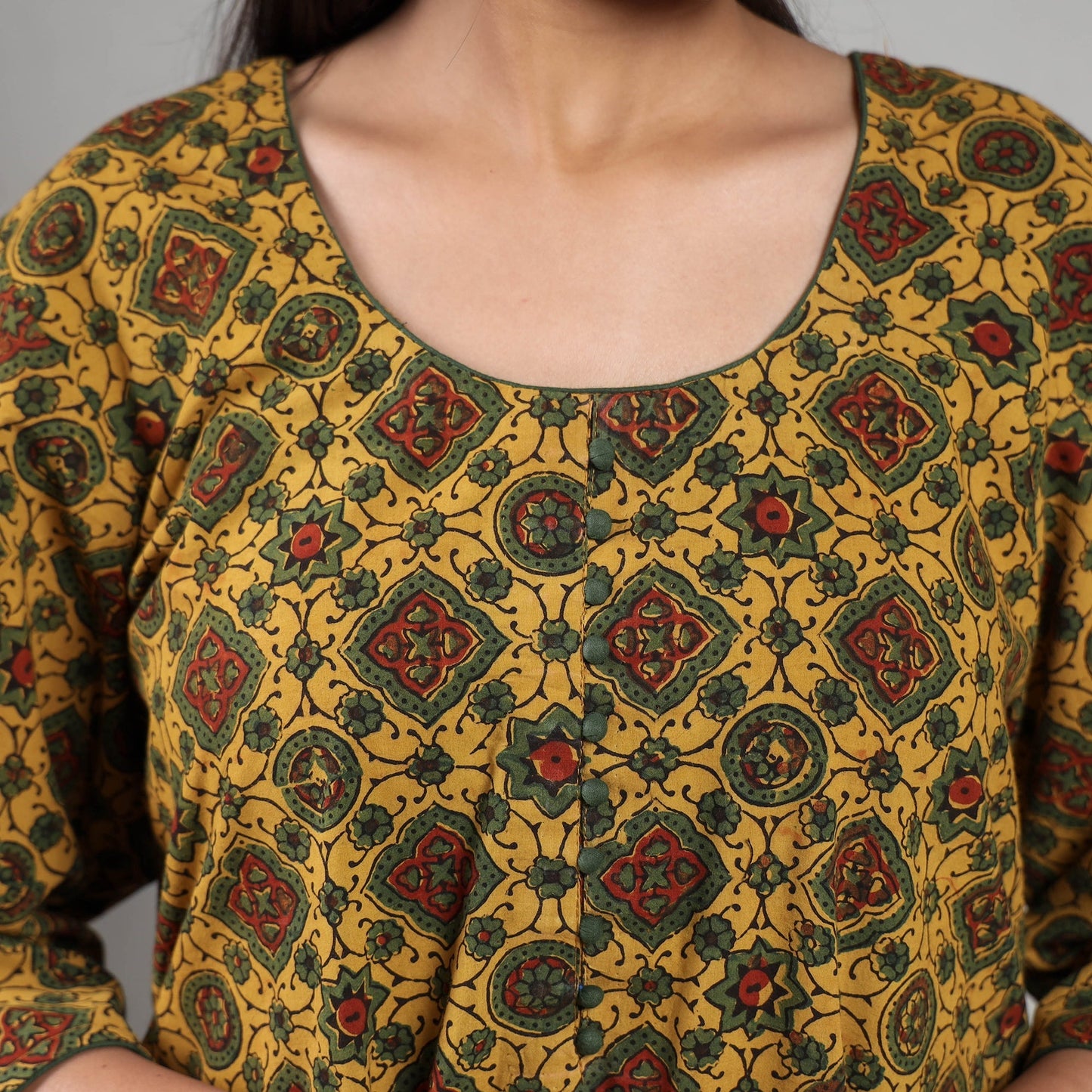 Ajrakh Block Printing Cotton Kurta with Palazzo Set