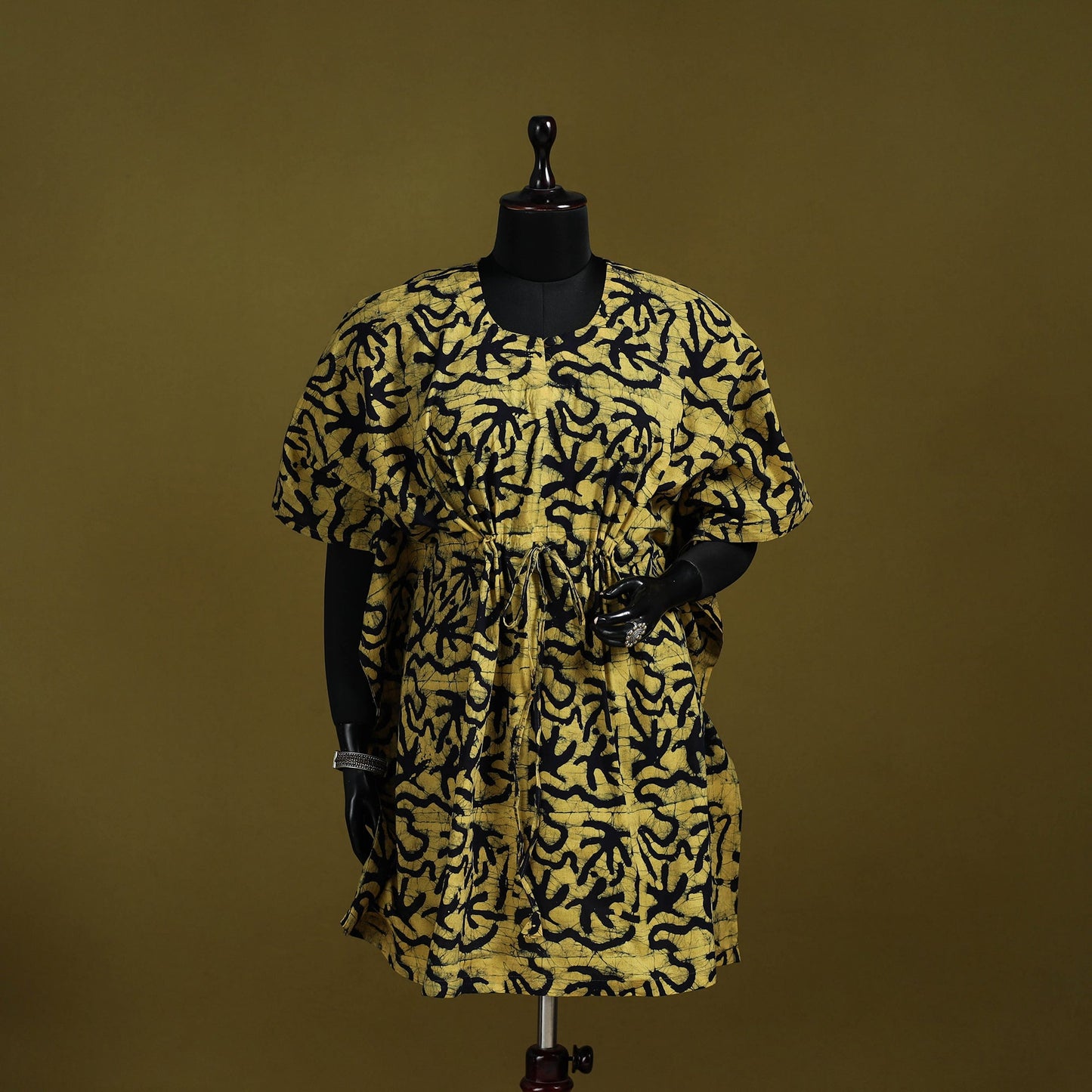 Hand batik cotton medium kaftan 40 - handcrafted