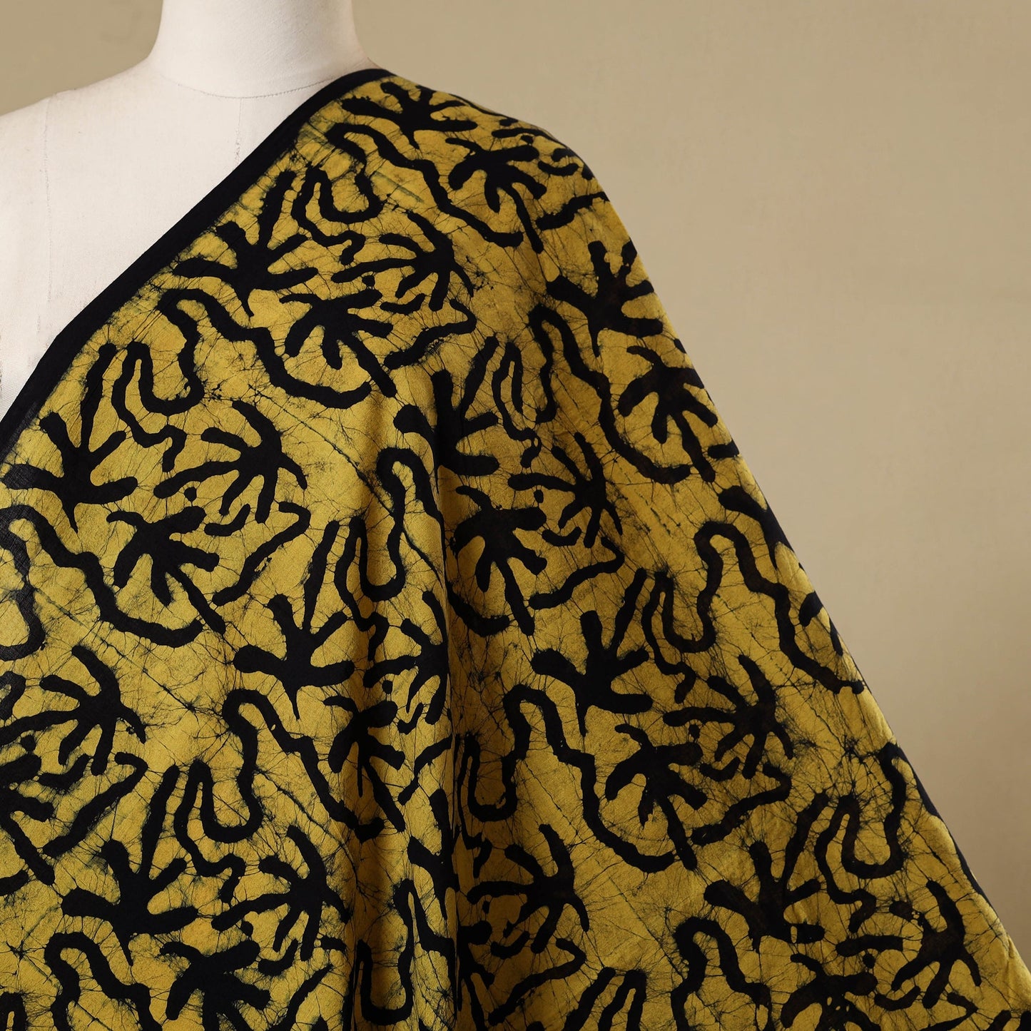 Yellow - hand batik cotton fabric 02 - handcrafted