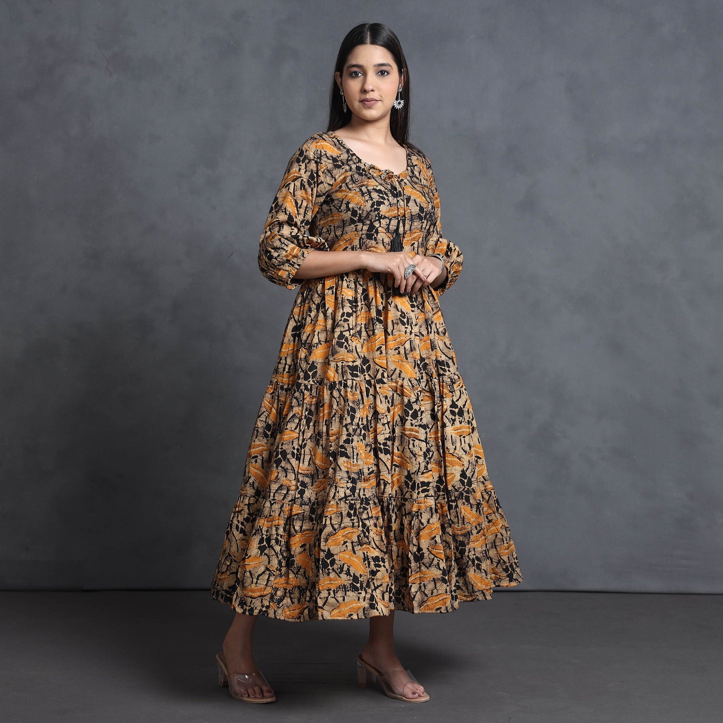 batik print dress