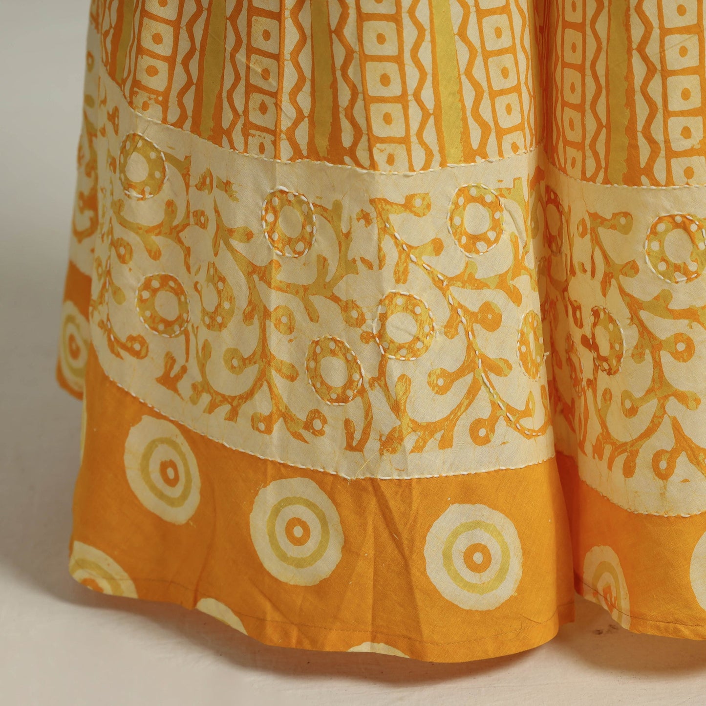 Hand Batik Printed Running Stitch Cotton Long Skirt 29 Online l iTokri.com