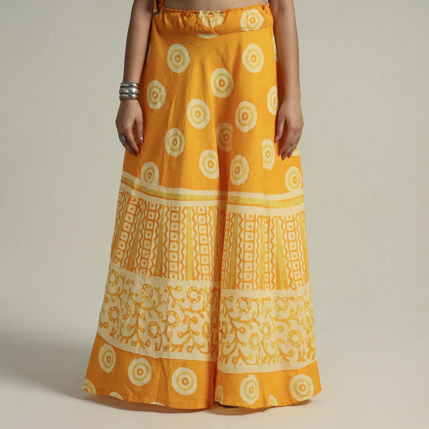 Hand Batik Printed Running Stitch Cotton Long Skirt 29 Online l iTokri.com