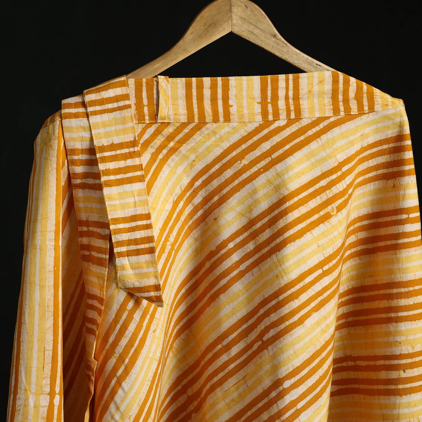 Hand block batik print cotton wrap around skirt 05