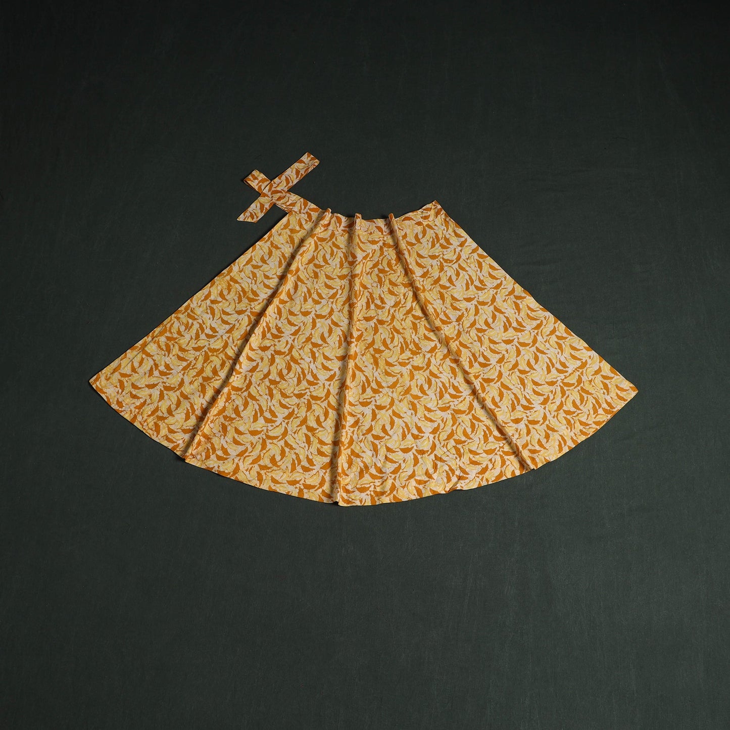 Hand block batik print cotton wrap around skirt 30