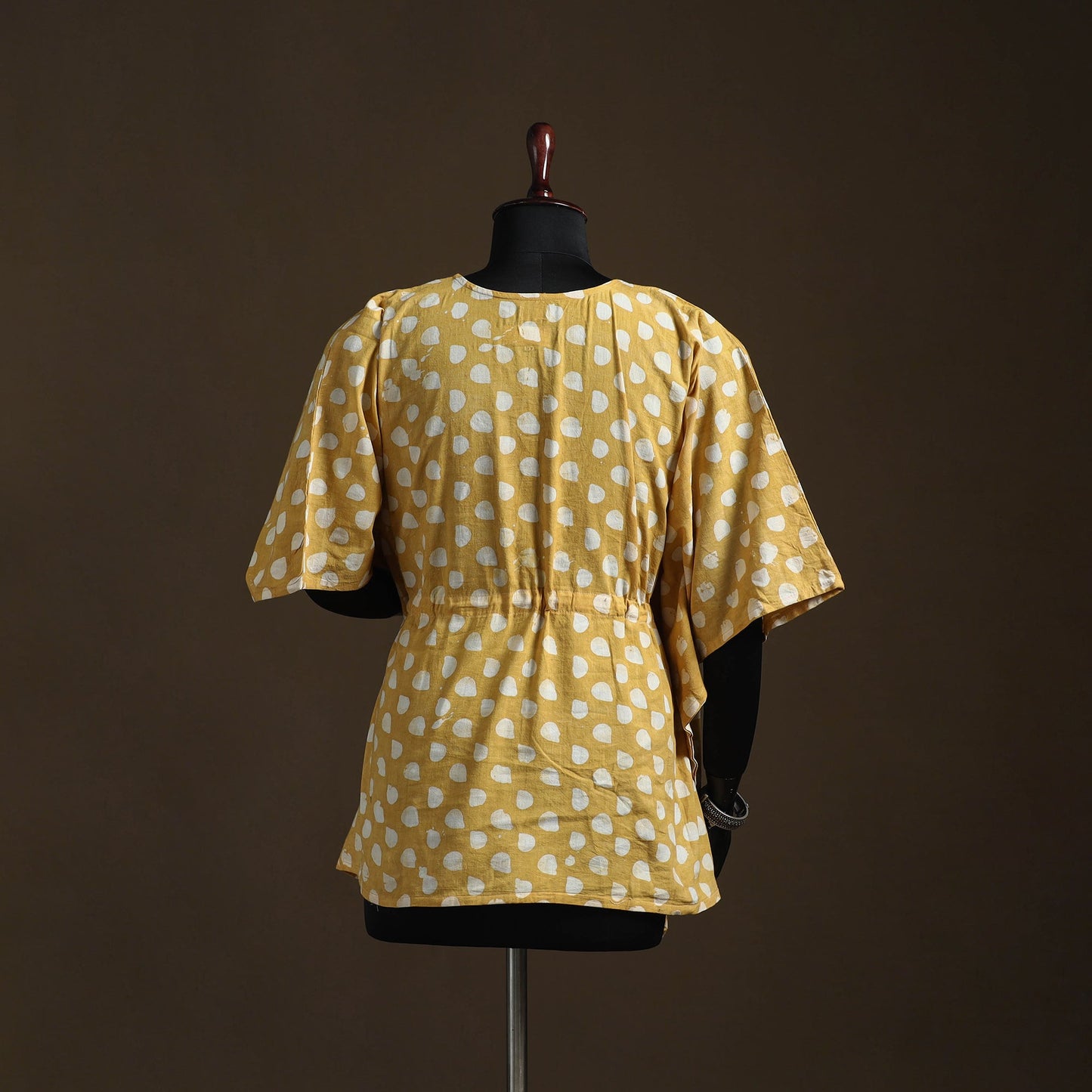 Hand block batik print patchwork cotton kaftan (short) 31