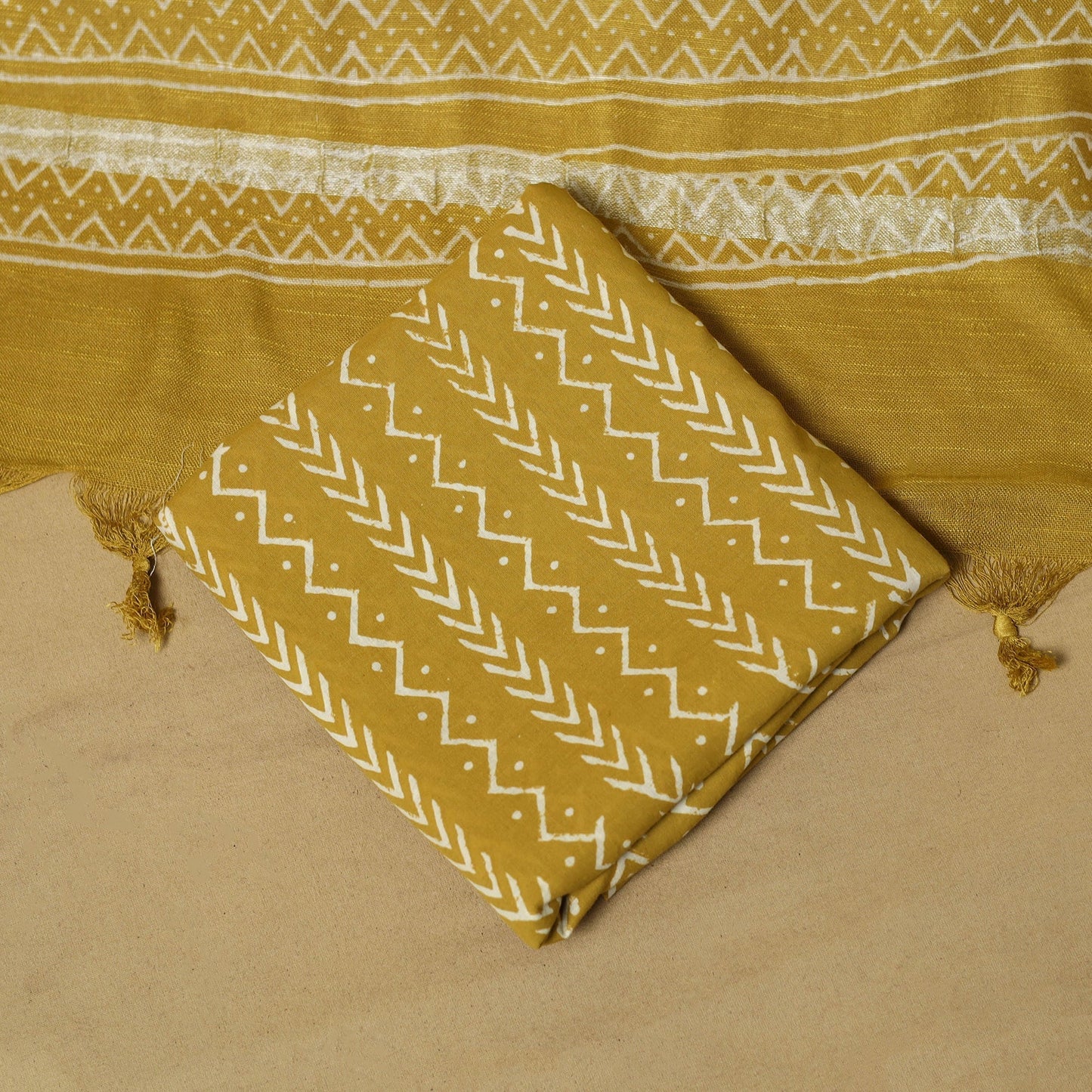 Hand jaipur linen 3pc unstitched dress material 25
