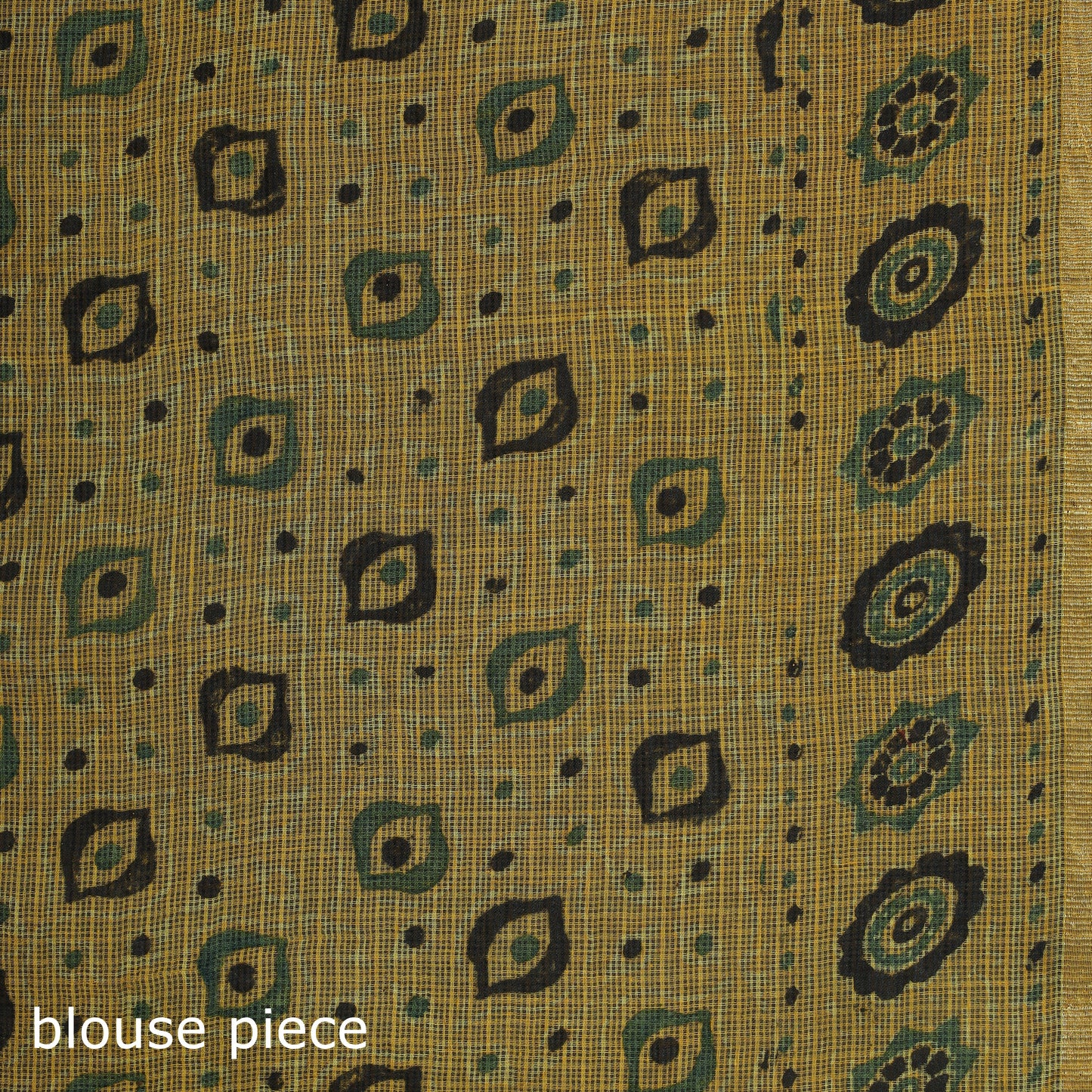 Hand block print natural dyed kota doria cotton ajrakh