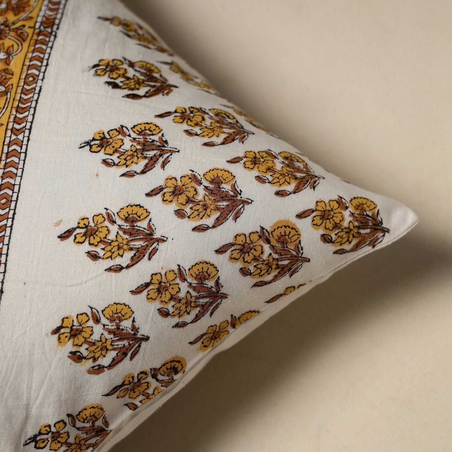 Hand sanganeri floral cushion cover 21 - handcrafted
