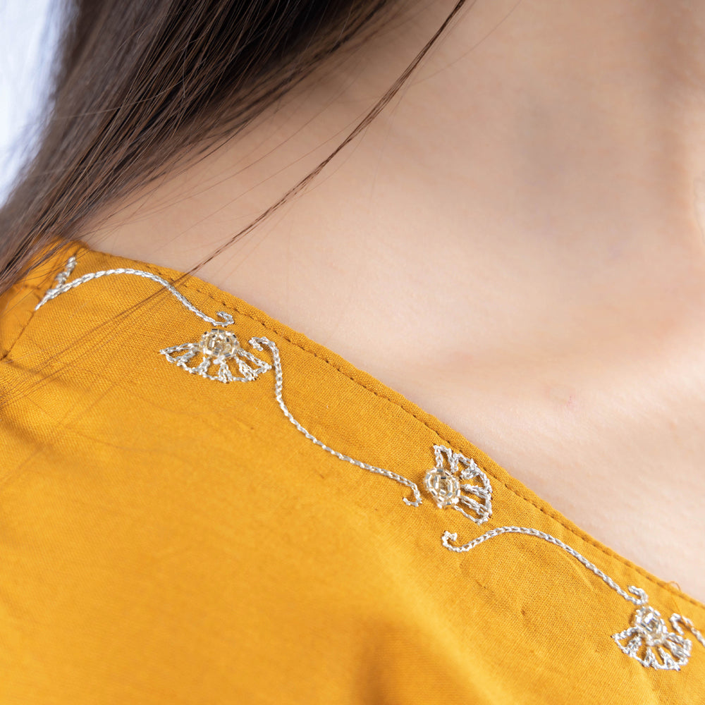 iTokri Casuals - Hand Embroidered Cotton Long Kurta