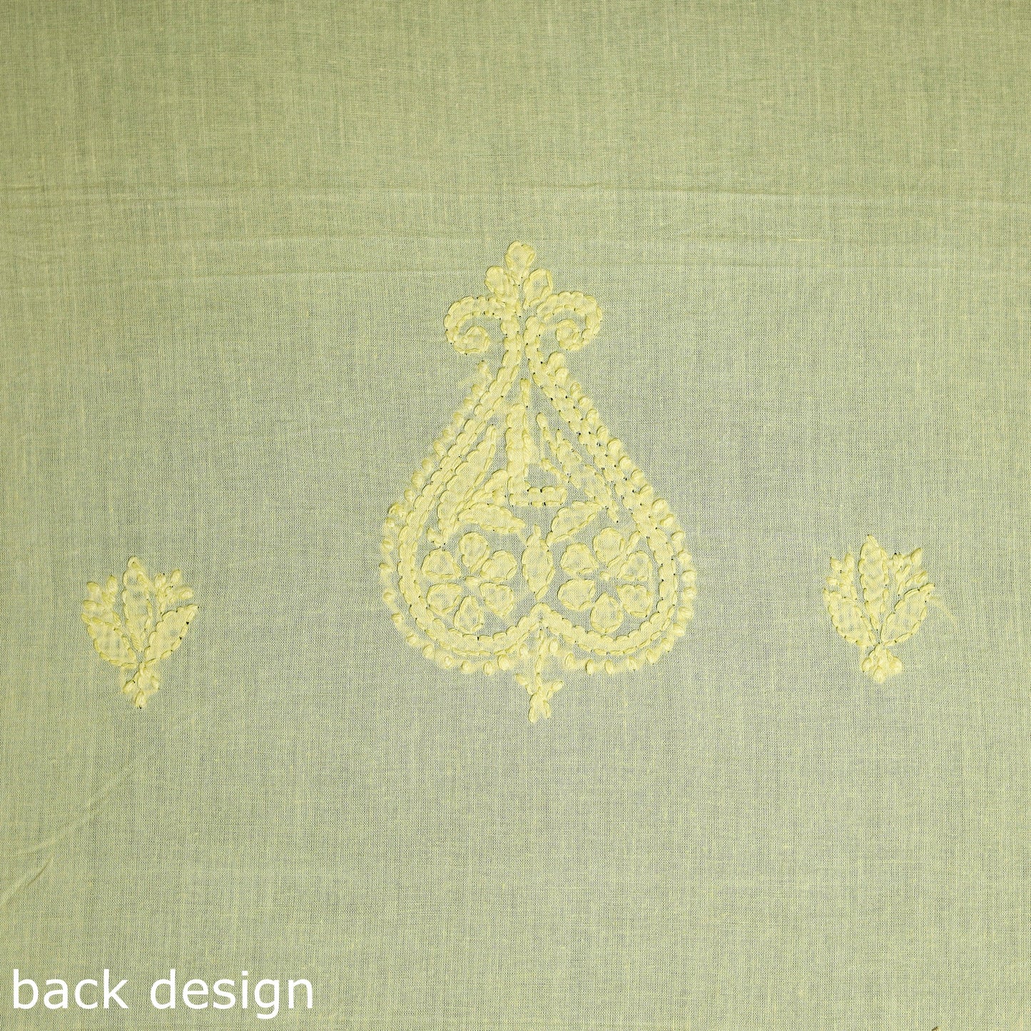 Yellow Hand Embroidery Mul Cotton Chikankari Kurta Material