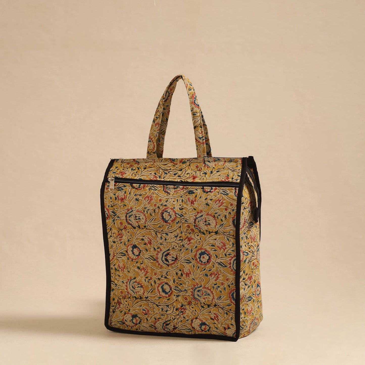 Yellow Handcrafted Cotton Shopping Hand Bag