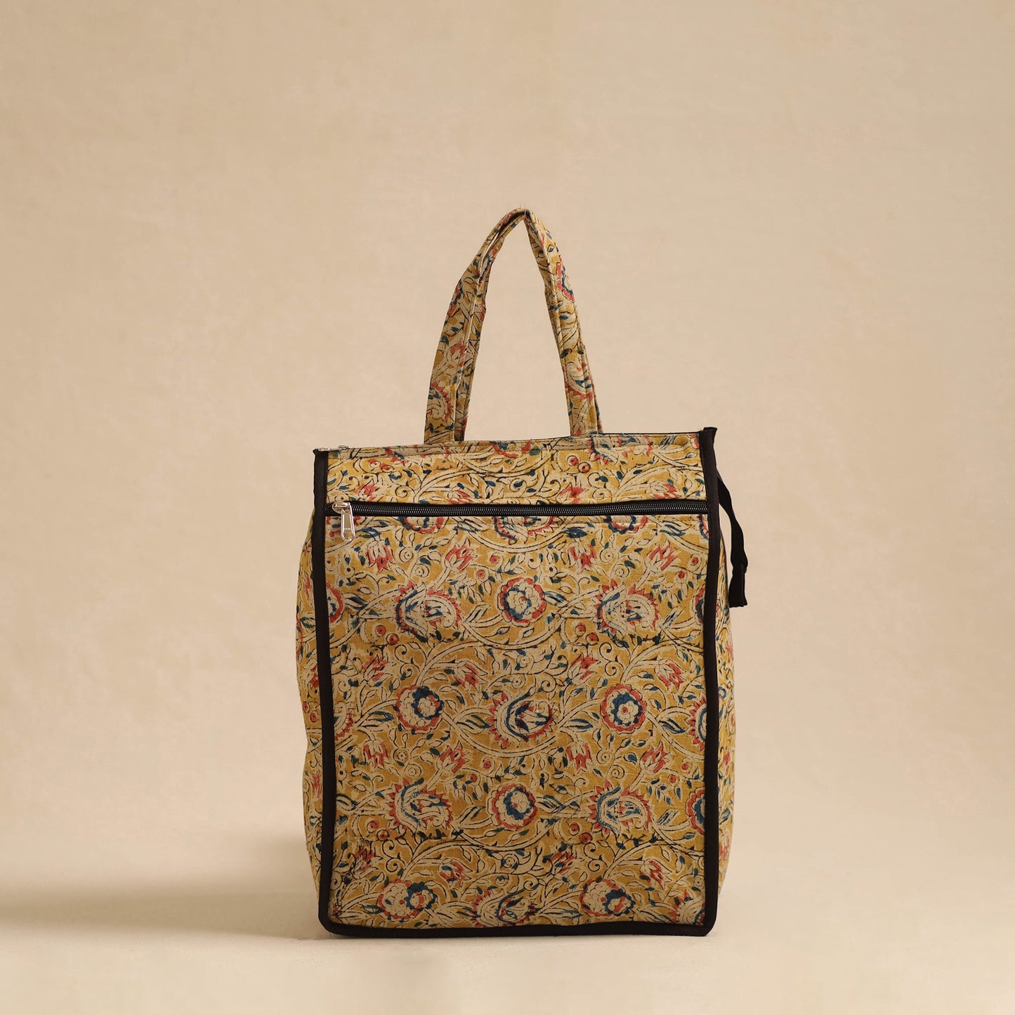Yellow Handcrafted Cotton Shopping Hand Bag